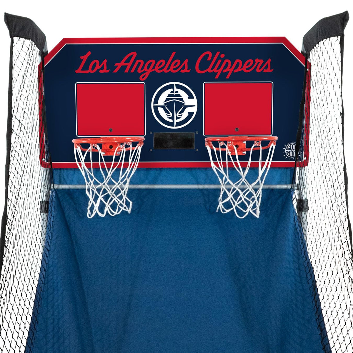 Pop-A-Shot - Home Dual Shot with Los Angeles Clippers NBA Graphics l Sensor Scoring l 16 Game Modes l 7 Balls l Foldable Storage l for All NBA Fans