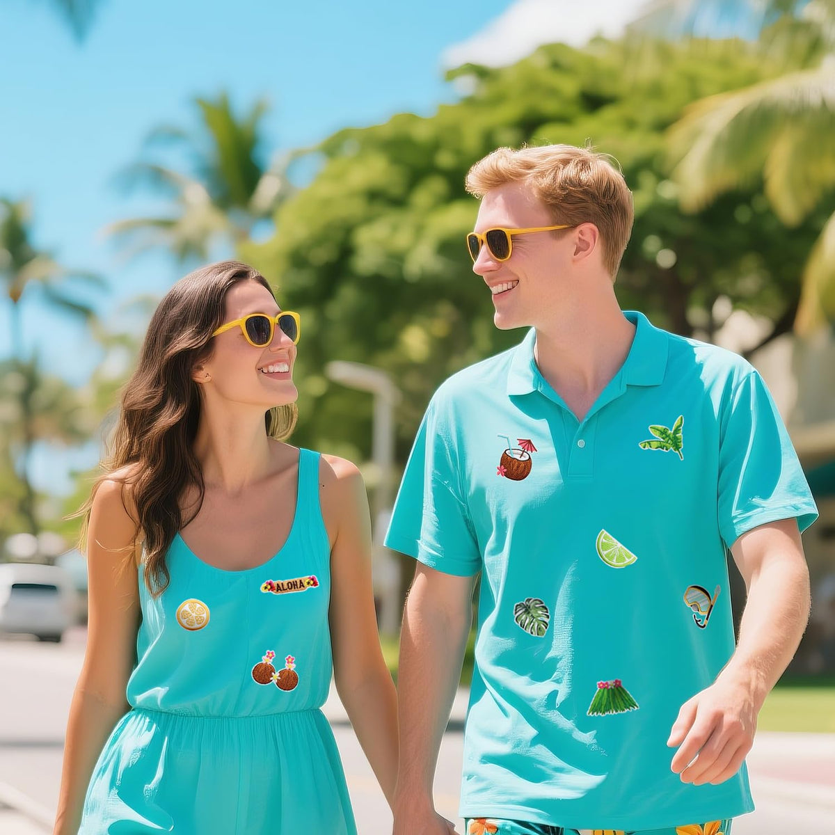 Nicime 32pcs Summer Hawaii Iron/Sew on Patches, Cute Funny Embroidered Applique, Vacation Tour Decration for Clothes, Hat, Bag, Jeans, Dress, Shirt
