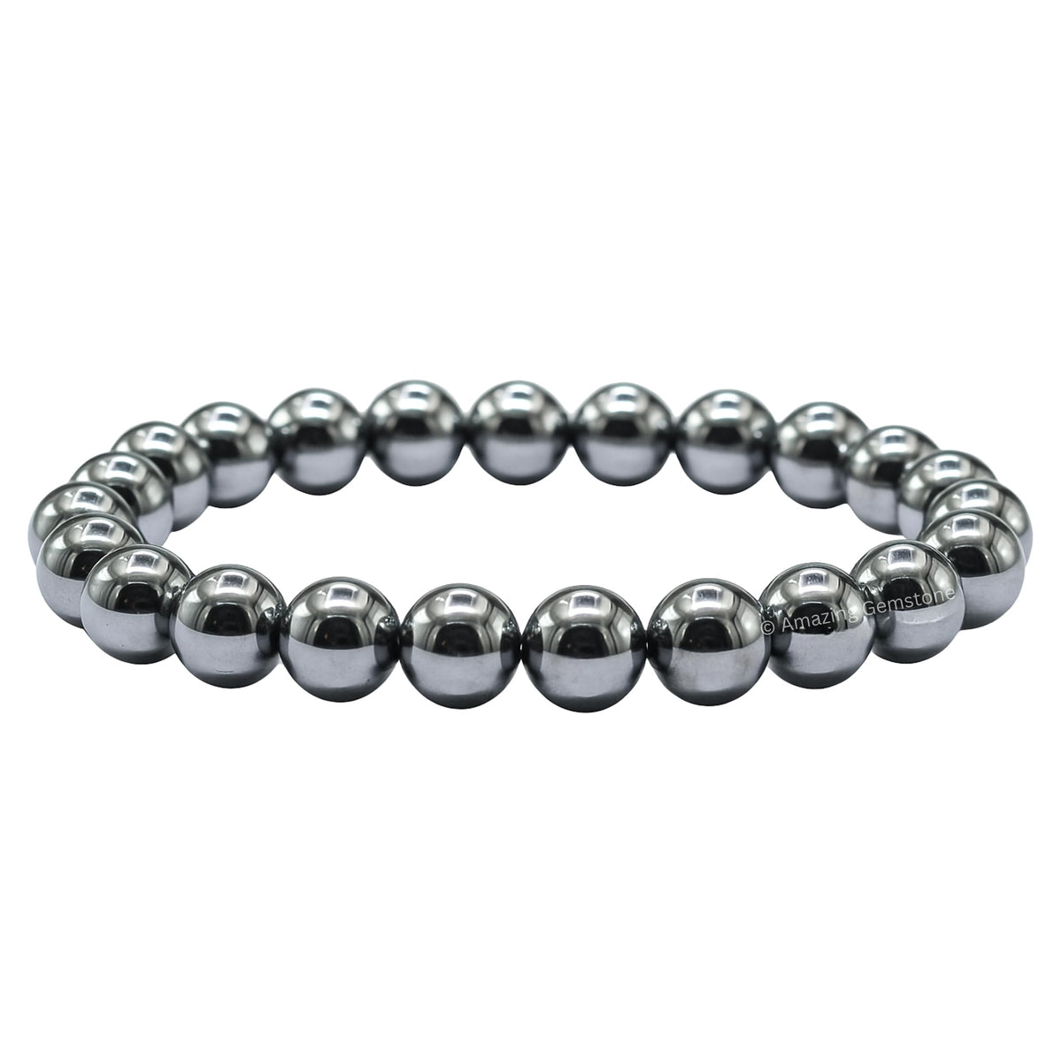 Amazing Gemstone Crystal Bracelet for Women Men's Gifts - Protection Healing Crystal Bracelet - 8mm Gemstone Beaded Stretchable Bracelet Pulseras Para Hombres Mujer Stocking Stuffers Mothers Day Gift (Silver Hematite)