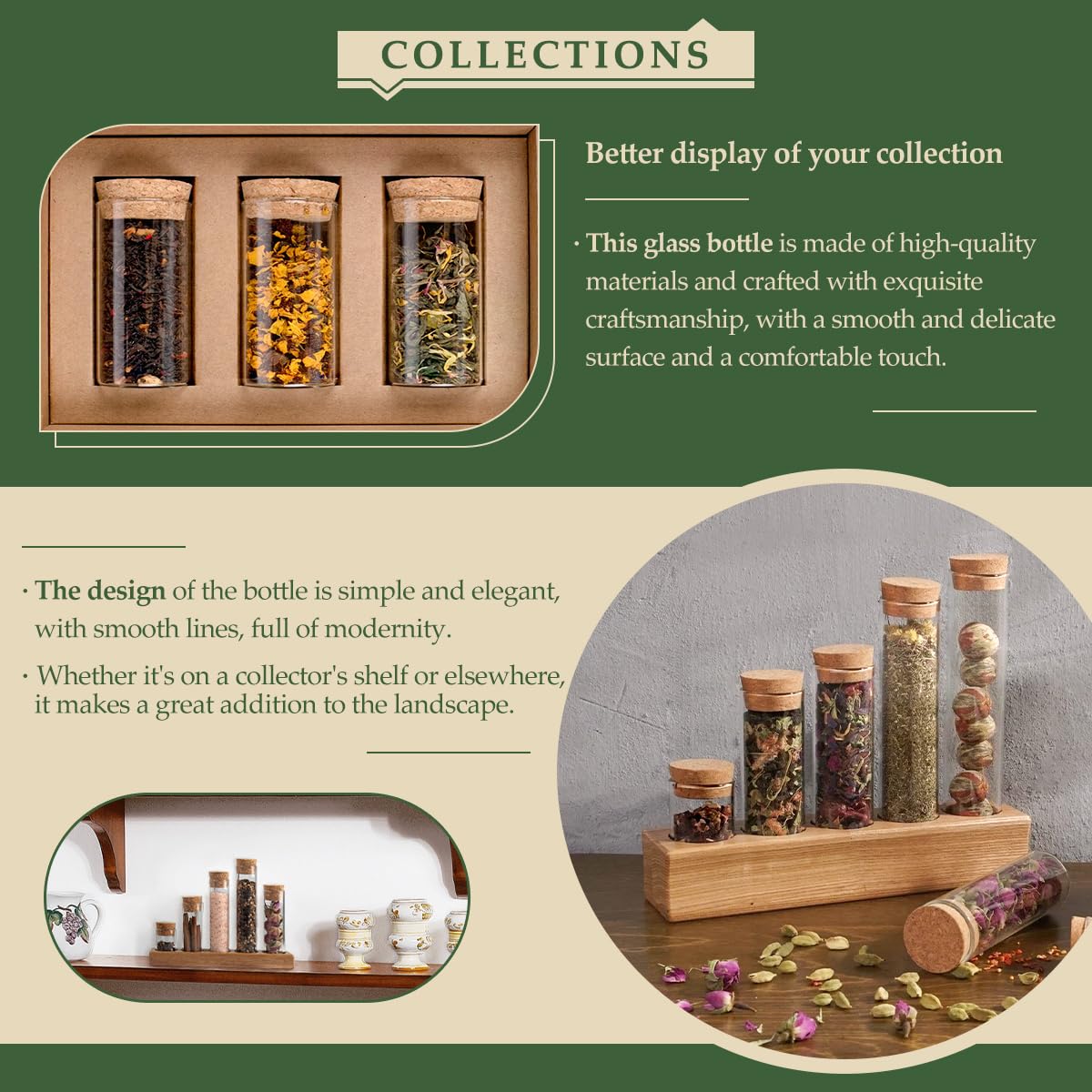 16-Pack 30ml (1.01 oz) Glass Bottles & Test Tubes with Cork Stoppers – for Spell Jars, Spice Storage, DIY Favors, Travel Memories, Plant Propagation – Empty Recyclable Containers for Crafts, Kitchen