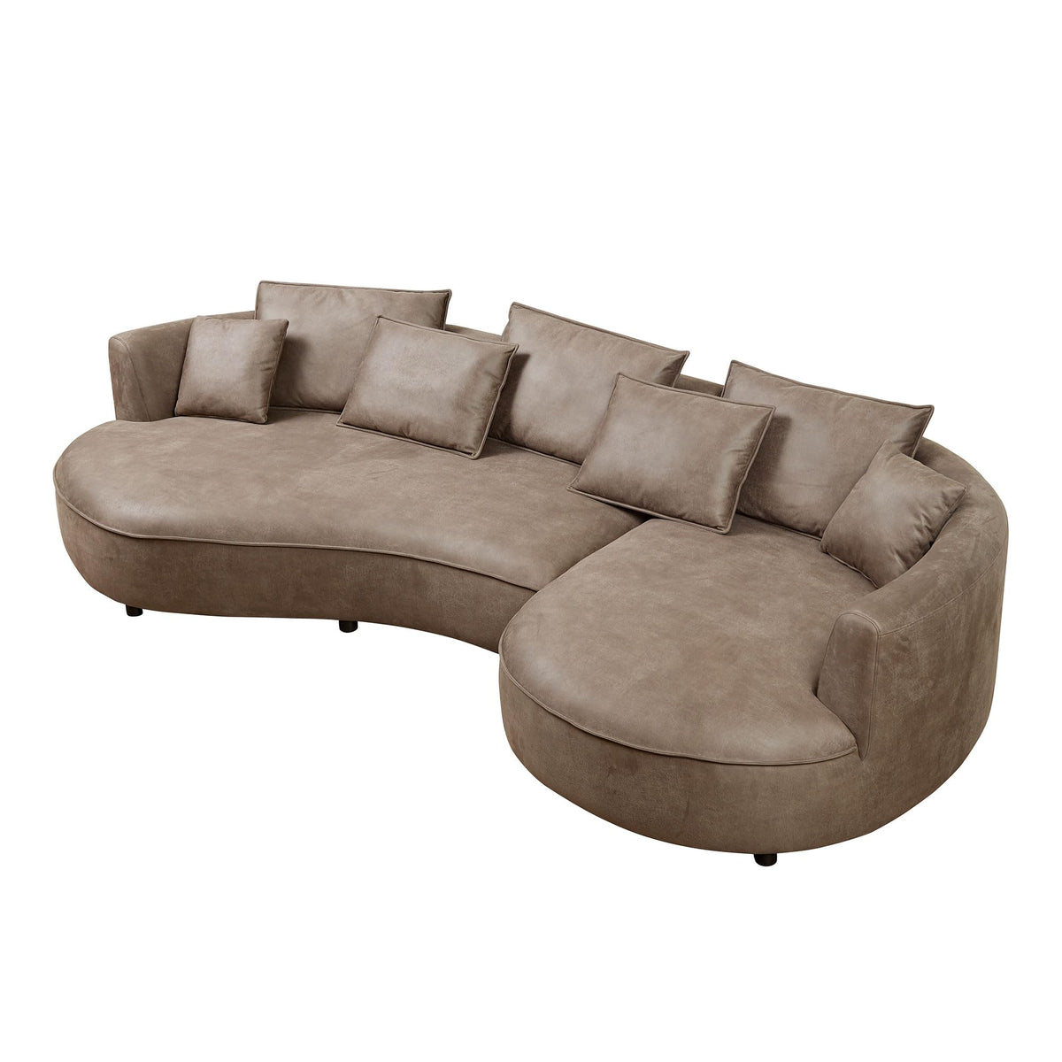 ERYE Luxury Curved Upholstered Sectional Sofa for Living Room, 129" Oversized Unique Curved Leisure Sofa Couch with Right Facing Chaise Lounge & 7 Pillows for Home Apartment