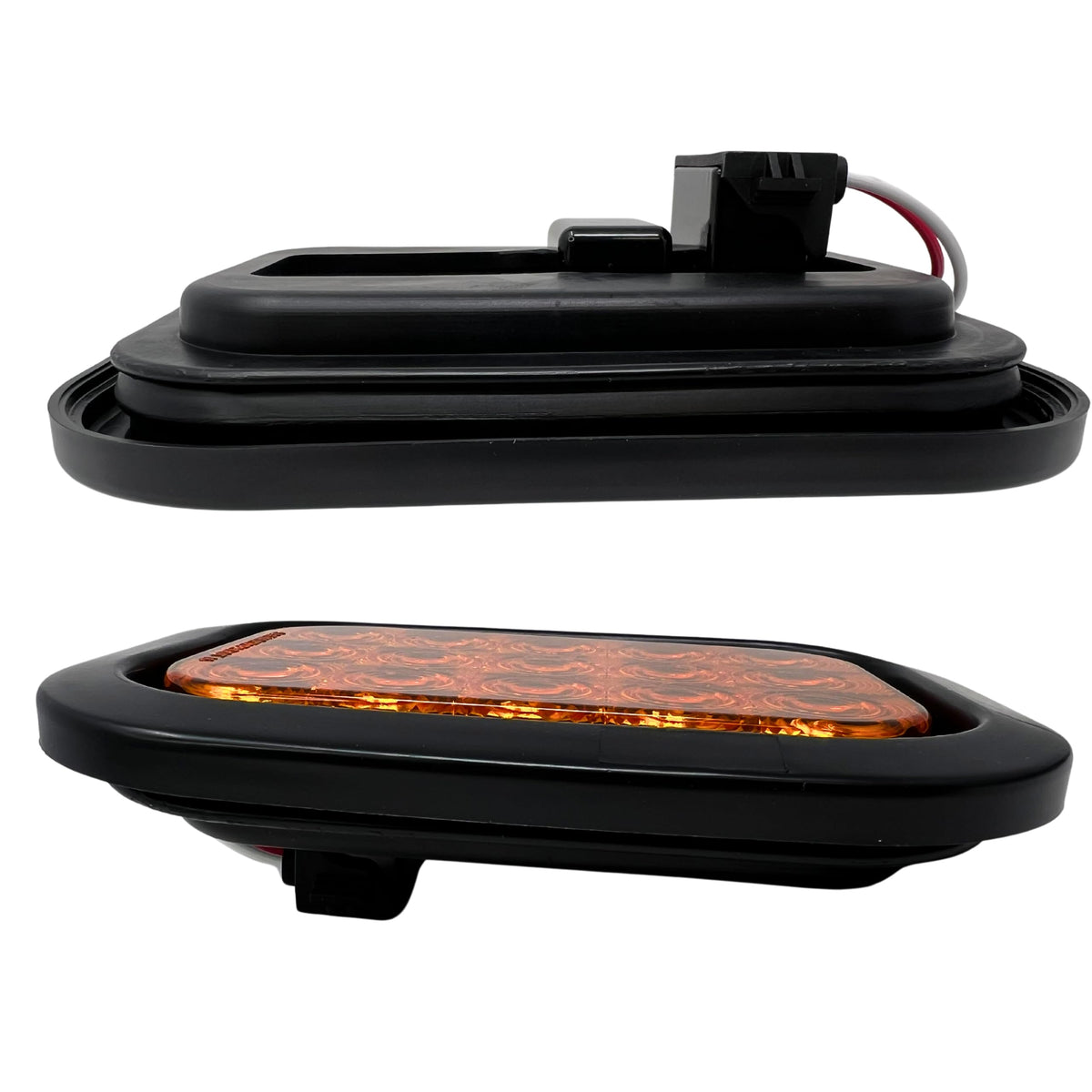 All Star Truck Parts Amber Strobe Signal Light 15 LED 5inx3in Rectangle Model ASTP7415-AF-Q2