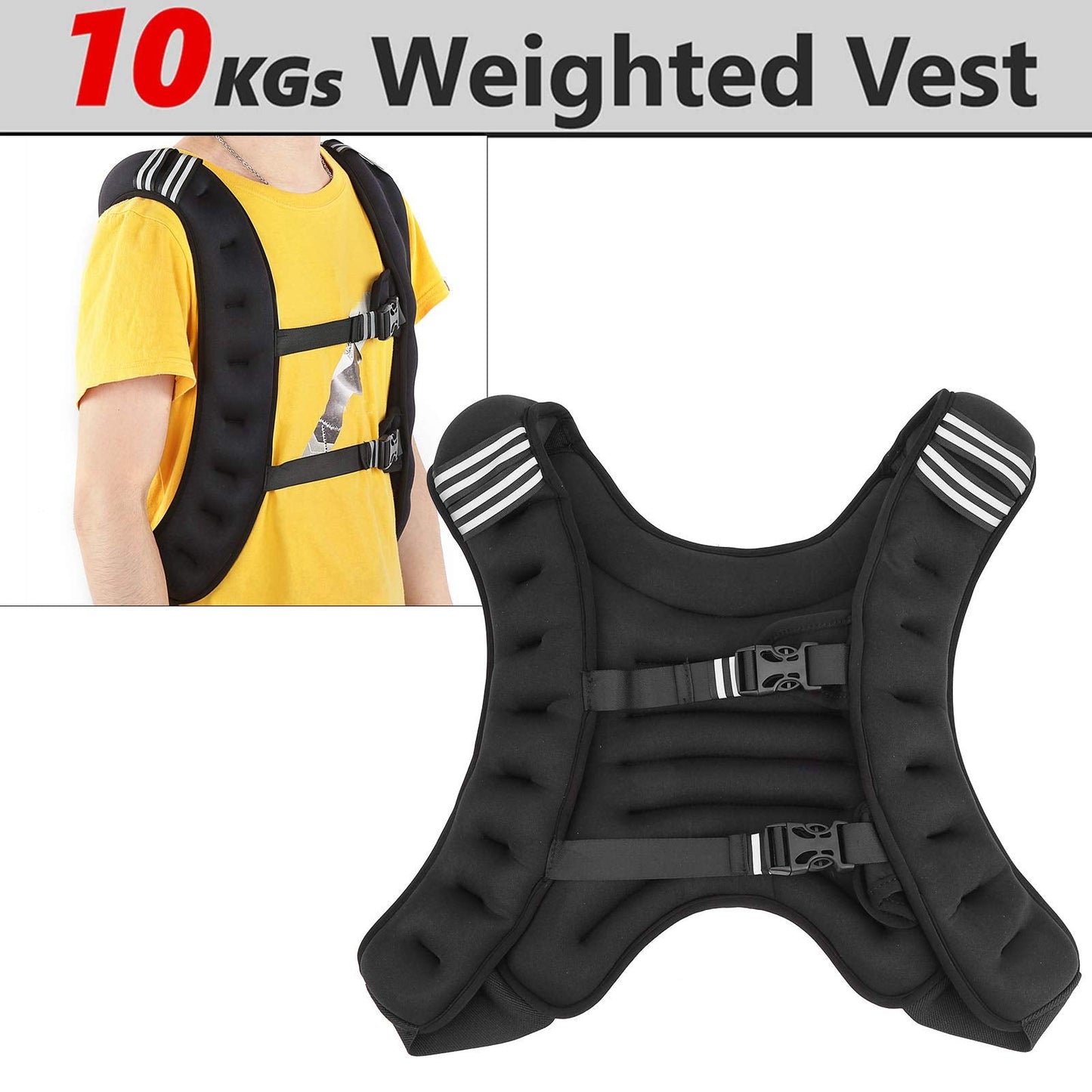 Naroote Exercise Weighted Vest Strength Training Jacket with Adjustable Buckle for Workout Fitness Strength Training Running Muscle Building Weight Loss