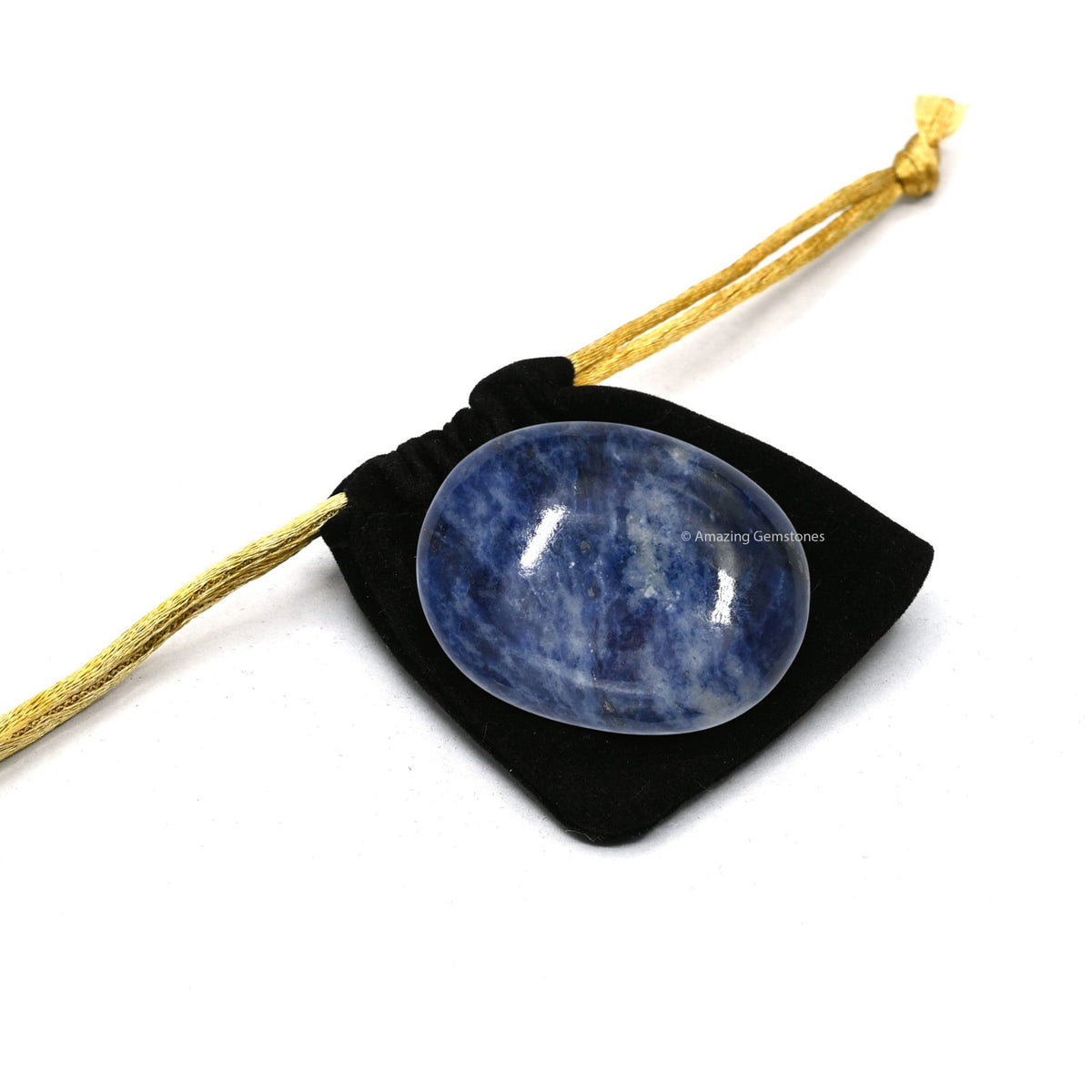 Amazing Gemstone Sodalite Crystals and Healing Stones - Large Palm Stone Crystals Piedra - Crystal for Good Luck, Balanced Positive Energy, Meditation - Unique Stocking Stuffers Gifts for Women, Men