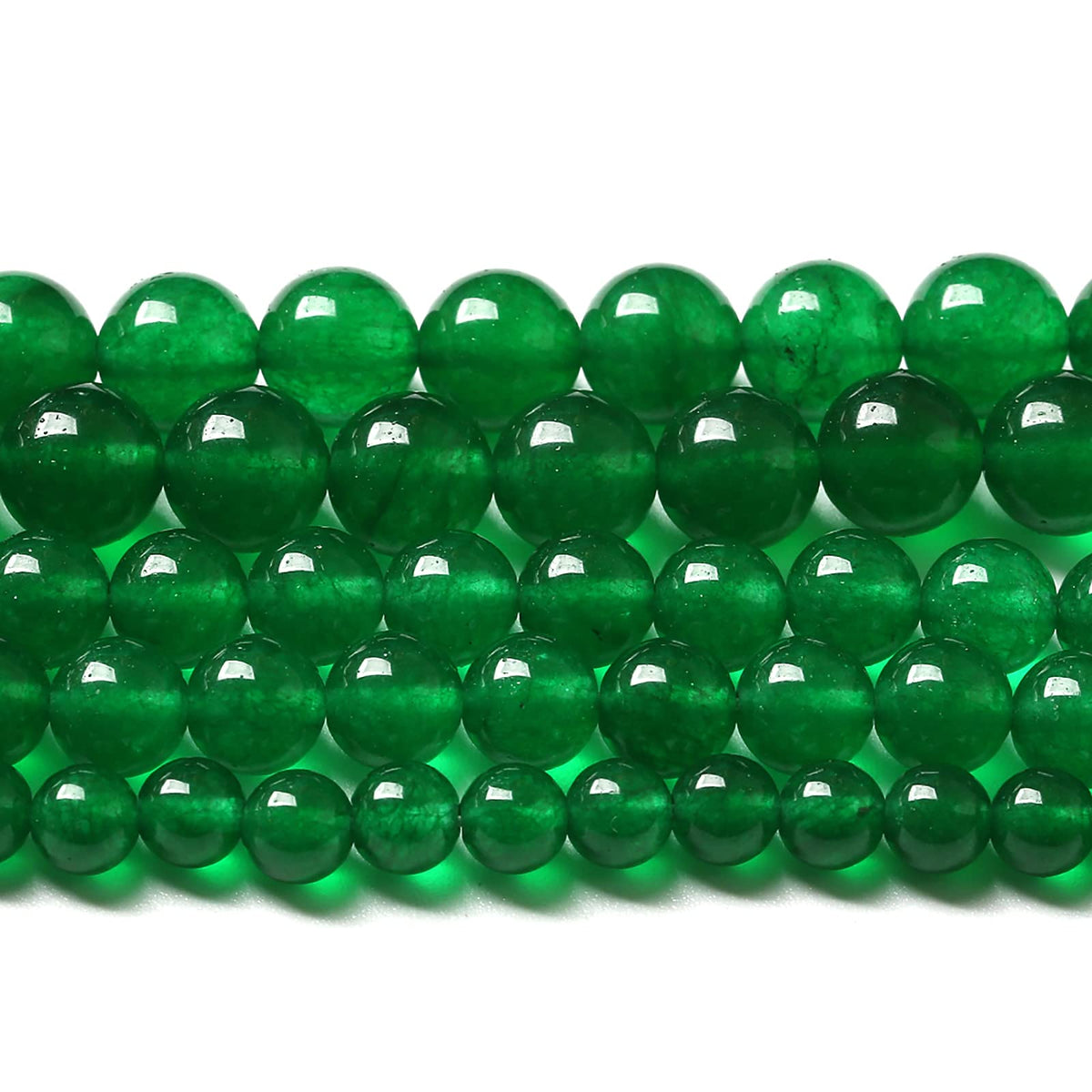 4mm 90pcs Natural Chinese Green Jade Beads Chalcedony Round Loose Gemstone Crystal Energy Healing Power Stone Beads for Jewelry Making DIY Bracelet (4mm, Chinese Green Jade)