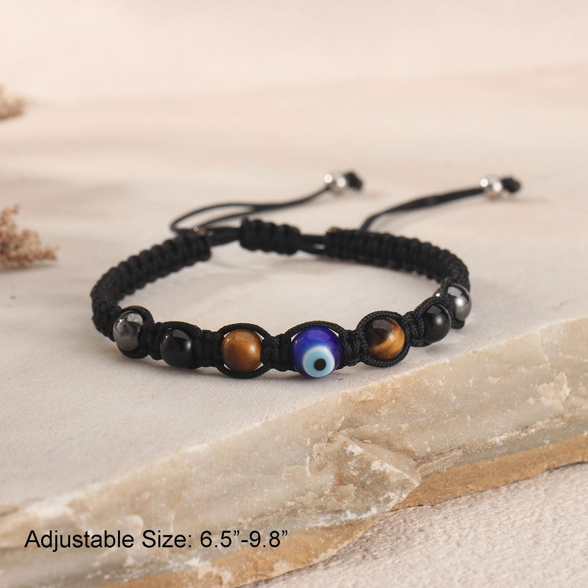AULSIEY Evil Eye Bracelets for Women, Evil Eye Jewelry Anklet Beaded Bracelet, Triple Empath Protection Bracelet for Women, Chakra Tiger Eye Protection Healing Bracelets-String