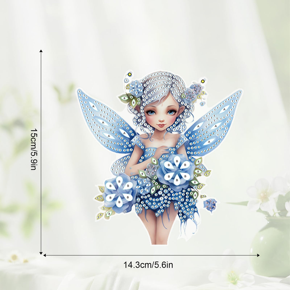 JZHYOAN Elf Diamond Art Kits Hanging Sign Gem Art Window Pendants Home Garden Wall Hanging Kits Hanging Diamonds Painting Pendant Cross Stitch Ornament Wall Hanging Acrylic Ornaments Craft