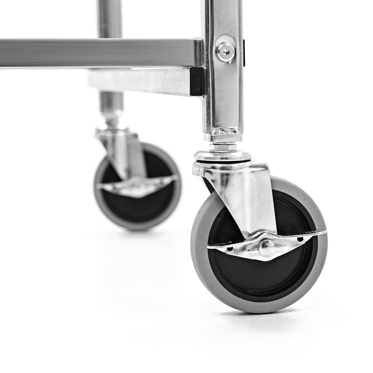 Stand Steady Original Tubstr Collapsible 2 Shelf Wire Cart, Easy to Push Heavy Duty Rolling Utility Cart, Folds Up for Storage, Commercial Grade (Chrome, 33.56” D x 18” W x 37.16” H)