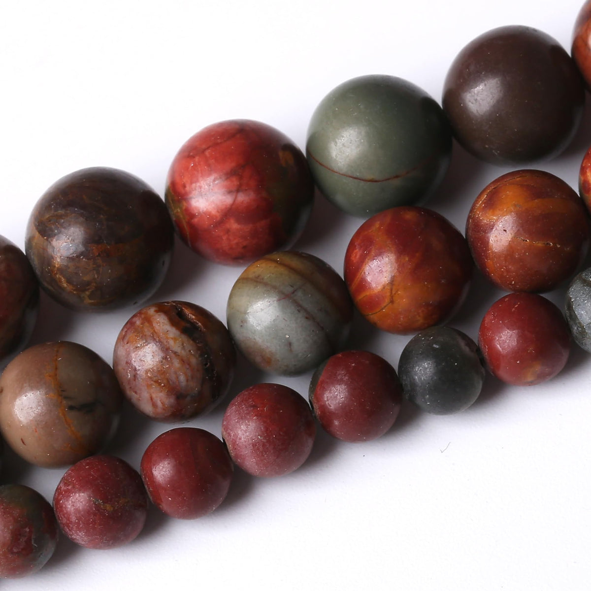 Red Pine Stone Beads Gemstone Round Crystal Energy Jade Stone Beads for Jewelry Making DIY Bracelet Necklace 1 Strand 15.5inch 35PCS 10MM