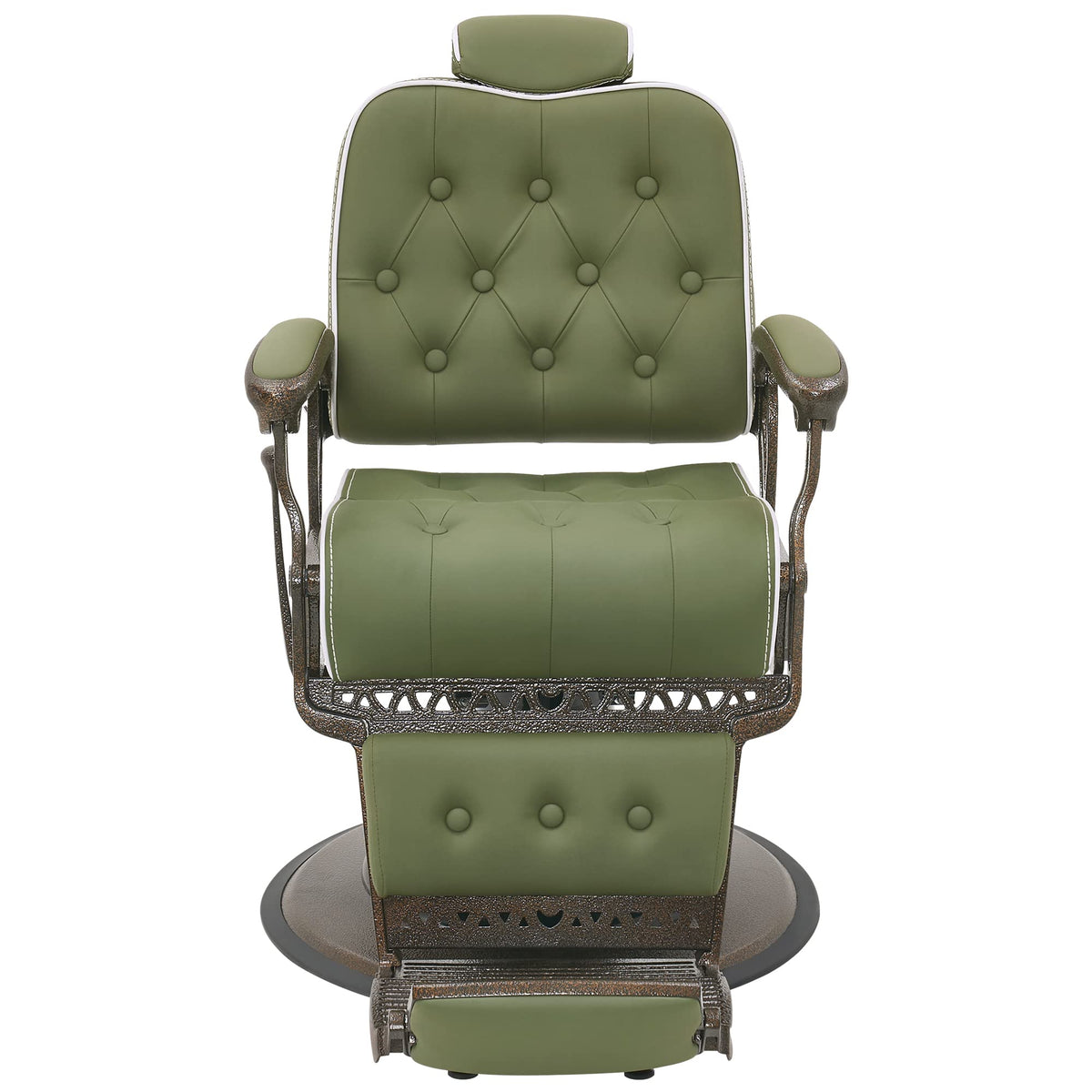 BarberPub Heavy Duty Metal Vintage Barber Chair All Purpose Reclining Hydraulic Pump Salon Beauty Spa Chair Hair Styling Equipment 9218 (Green)