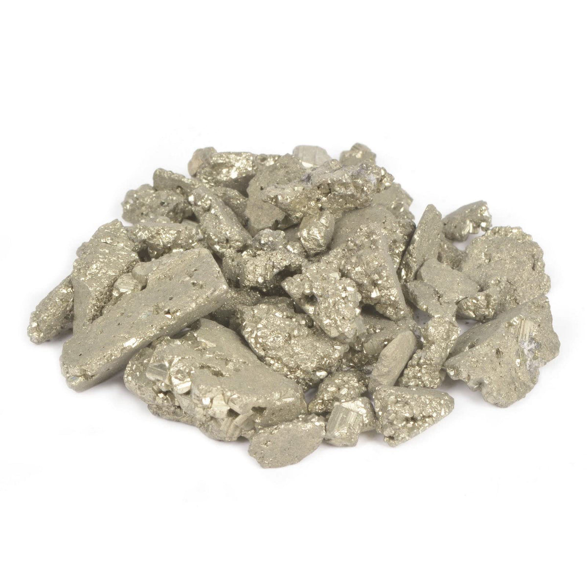 Natural Large Raw Pyrite Polished Chips Crushed Tumbled Stone Crystal Healing Embellishments 100 grams