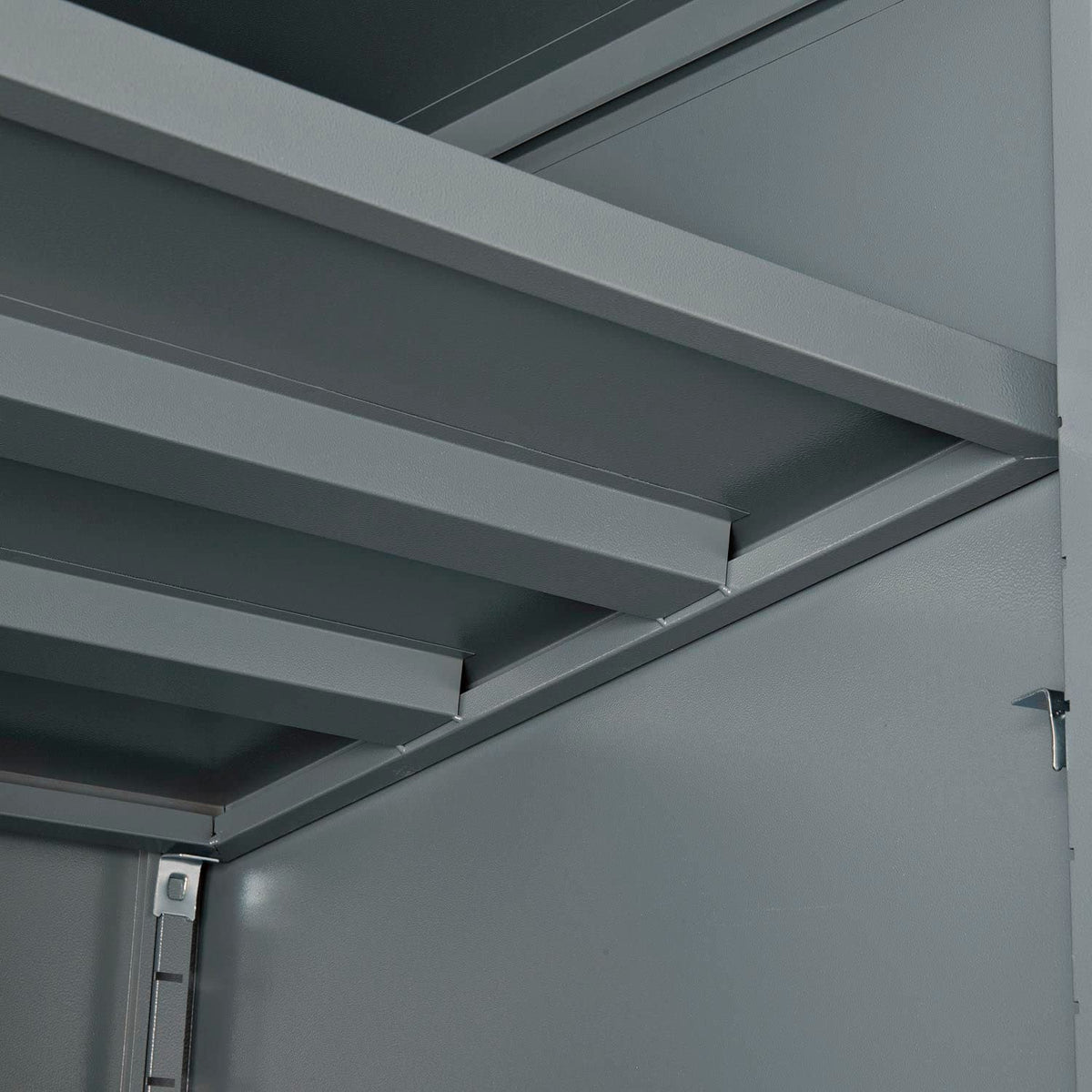 Global Industrial Counter Height Cabinet with Locking Lever Handle, 2 Height Adjustable Shelves, 300 lbs Shelf Capacity, 36" W x 24" D x 42" H, Unassembled, Gray