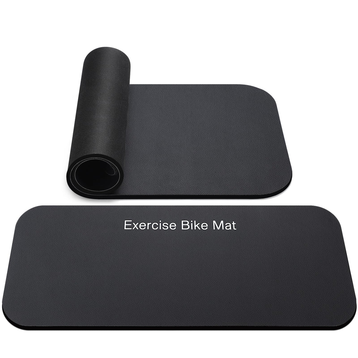 TOBWOLF 2PCS Vibration Absorbing Exercise Bike Mat, 6MM Thickened to Protect Hardwood & Carpet Floors for Peloton Bike, Rowing Machine, Noise Reduction Exercise Equipment Mat for Home Gym Use