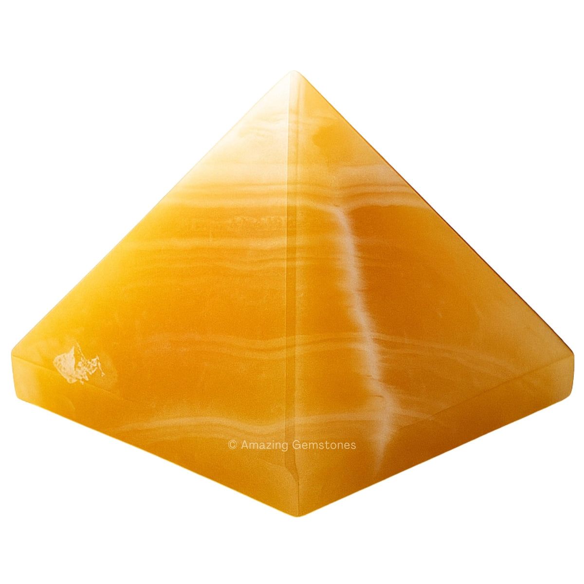Amazing Gemstone Yellow Calcite Pyramid Crystal Healing Stones - 2" Great Pyramid Figurine of Natural Stone Pyramid for Meditation, Reiki, Chakra Balancing and Crystal Pyramids Grid