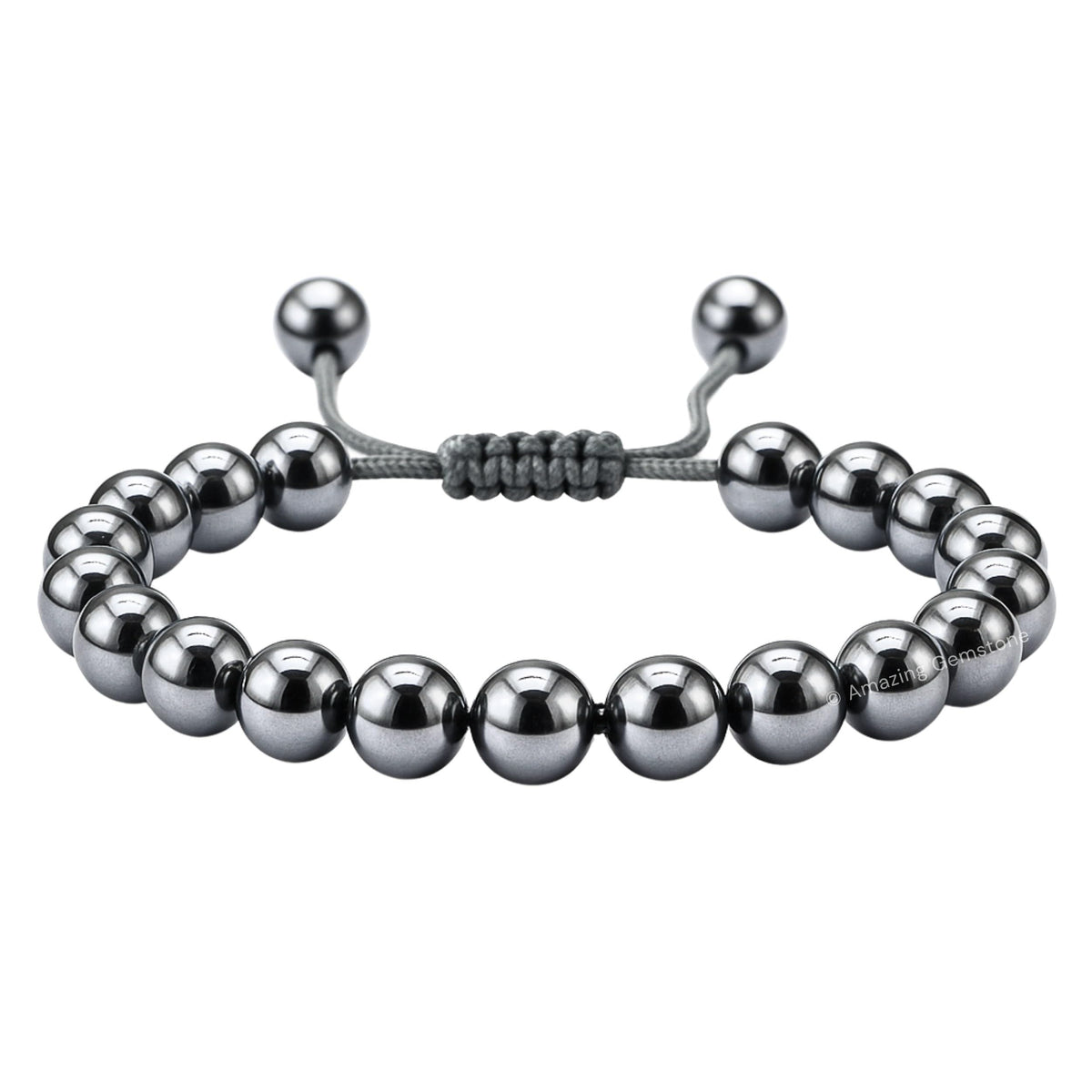 Amazing Gemstone Terahertz Stone Bracelet for Women Men's Gifts - Protection Healing Crystal Bracelet - 8mm Gemstone Beaded Adjustable Bracelet
