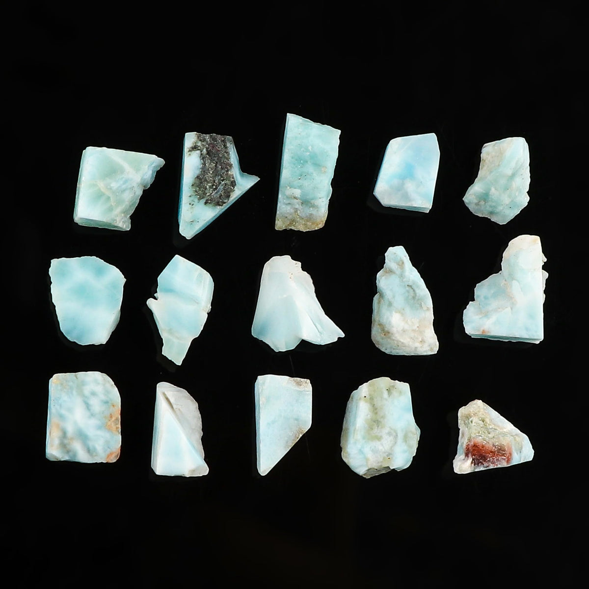 CRYSTALINES (50cts) (14-16pcs) Natural Raw Sky Blue Larimar Gemstones, Wholesale Rough Stones Supplies, DIY-Crafts Jewelry Making, Healing Wicca Crystals, Wire Wrapping, Gem Collection