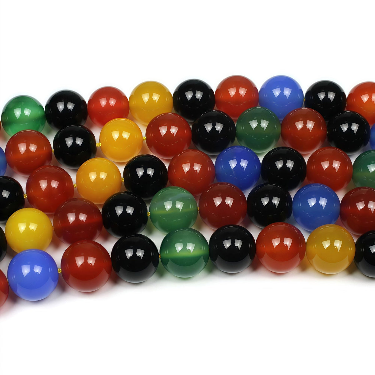 MJDCB AAA Natural Multicolor Agate Beads Round Colorful Stone Energy Healing Beads for DIY Necklace Bracelat Jewelry Making Strand 15" (4mm)