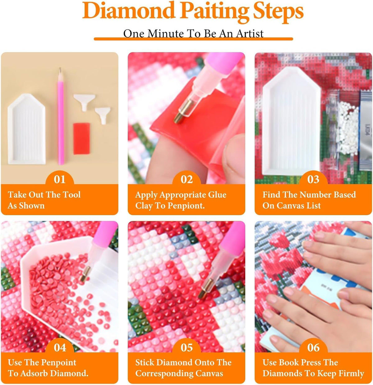 EIBEILI 4 Pack Diamond Art Kits for Adults - Jesus 5D Diamond Painting Kits for Beginners,Cross DIY Gem Art Full Round Drill Diamond Dots Crystal Craft Kits for Gifts Home Wall Decor 12x12inch