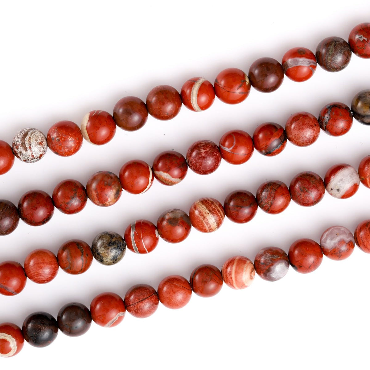 8mm 45pcs DIY Natural Red Stone Beads Round Healing Crystal Gemstone Loose Beads for Jewelry Making Handmade Bracelet Necklace