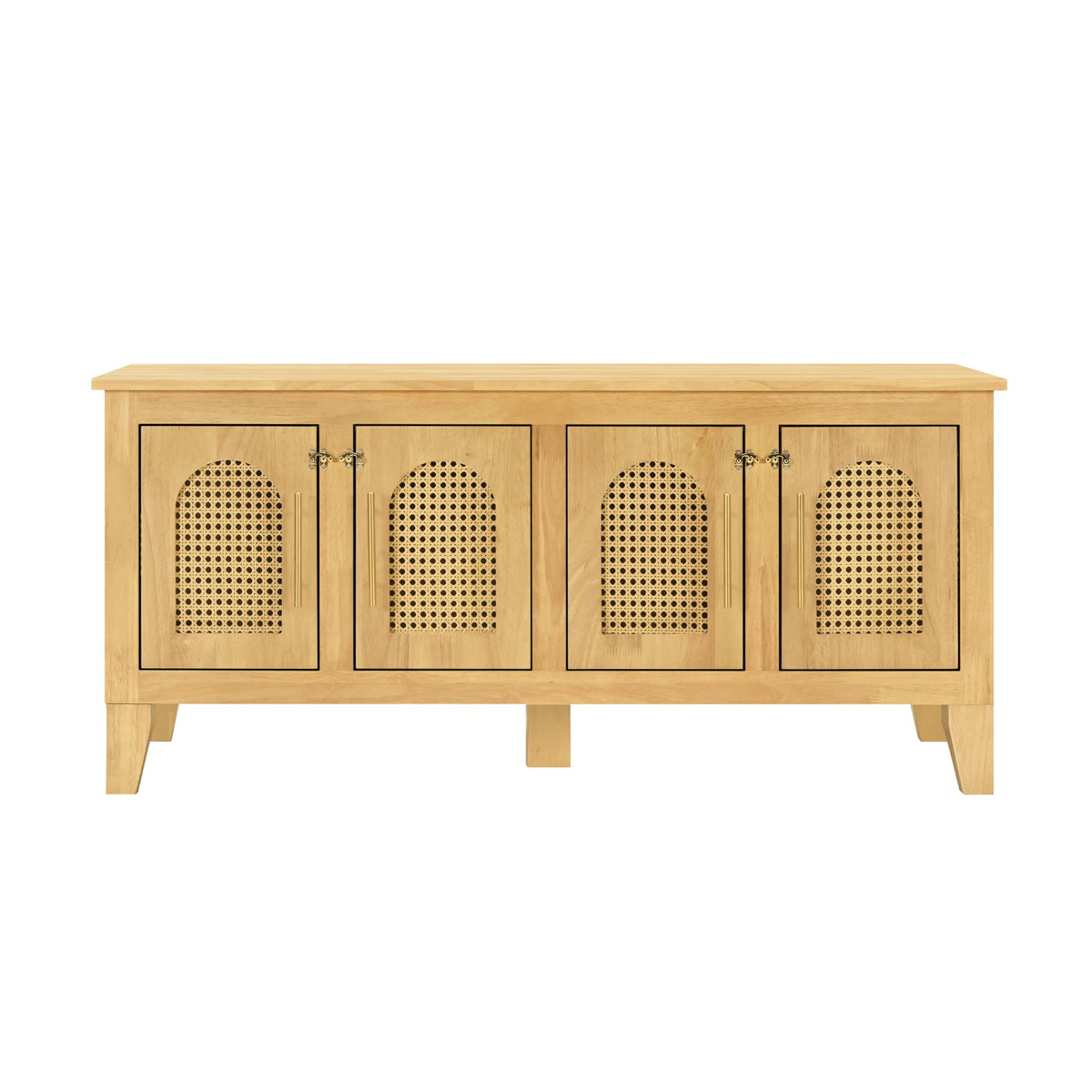 Christopher Knight Home Concun Large Dog Crate Furniture with Breathable Rattan Doors, Rubber Wood Kennel Indoor, Heavy Duty Dog Crate, Multifunctional 2-in-1 Living Room Storage Cabinet, Natural