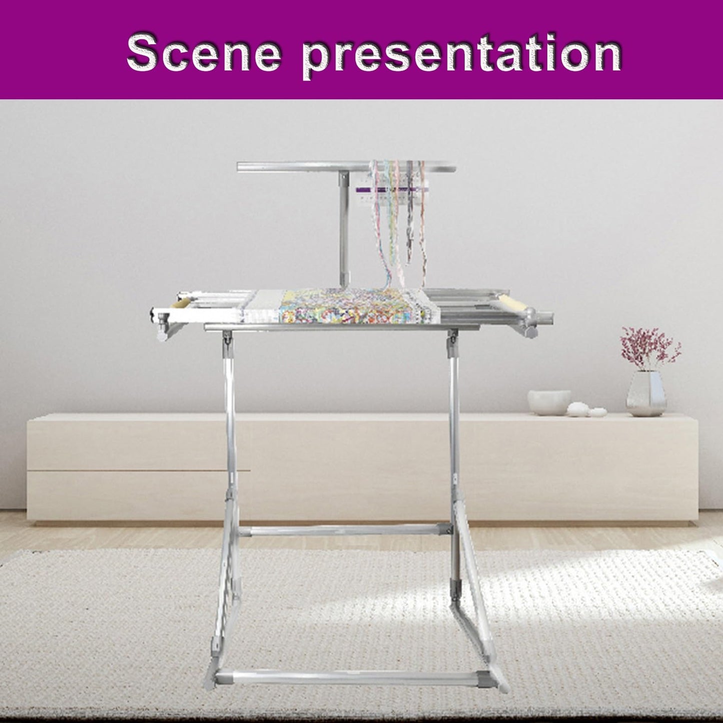 ntumLeap Cross Stitch Frame Embroidery Stand Cross Stitch Embroidery Stand Needlework Floor-Standing Adjustable Aluminum MaterialSuitable for Manual and Sewing
