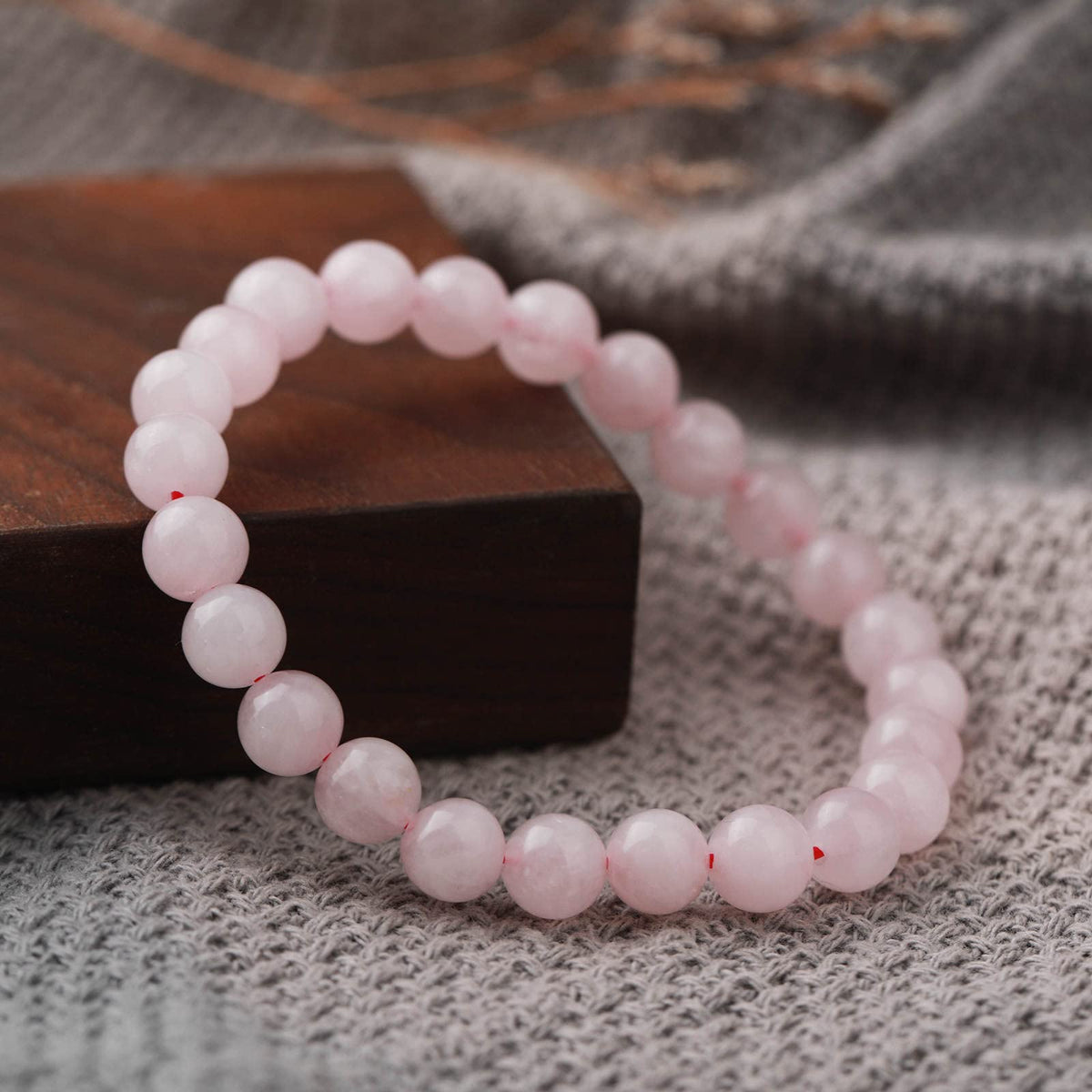 Crystal Vibe Rose Quartz Crystal Bracelet - 8mm Stretchable Rose Quartz Bead Bracelet for Women & Men