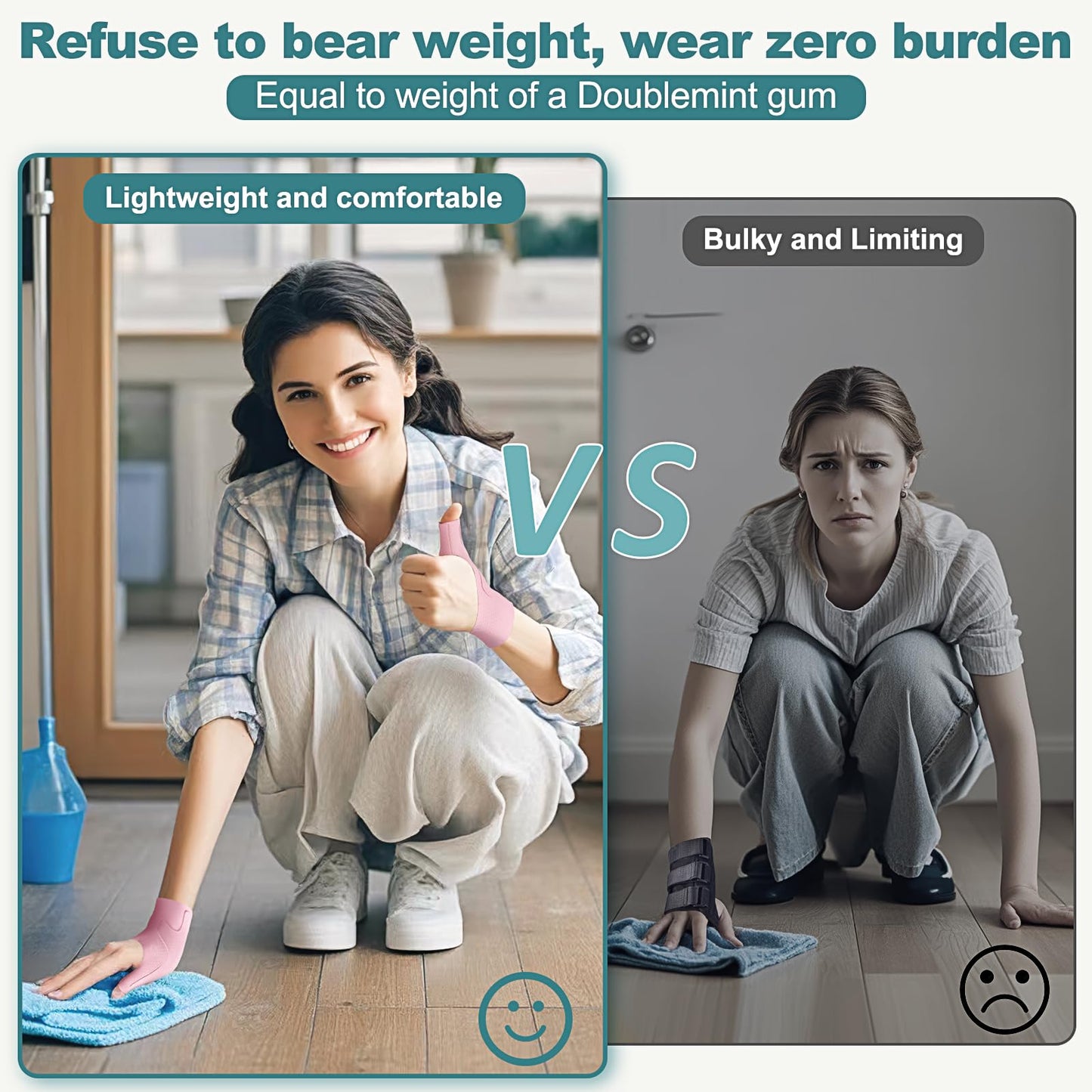 Wrist Thumb Brace Mommy Compression Stabilizer Waterproof Thumb Spica Splint for Arthritis,Trigger Finger,De Quervains Tenosynovitis,Tendonitis,CMC Joint Pain and Support-Women Men-Left or Right Hand