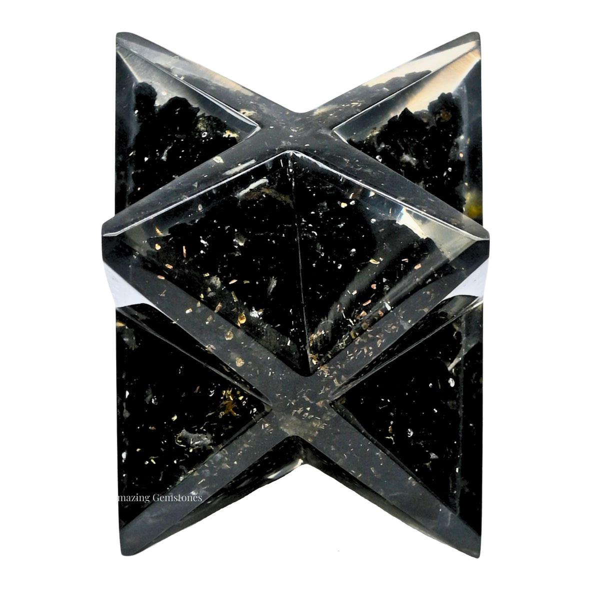 Amazing Gemstone 1 Pcs Shungite Large Crystal Orgone Merkaba Star for Reiki Healing Meditation and Crystal Grid