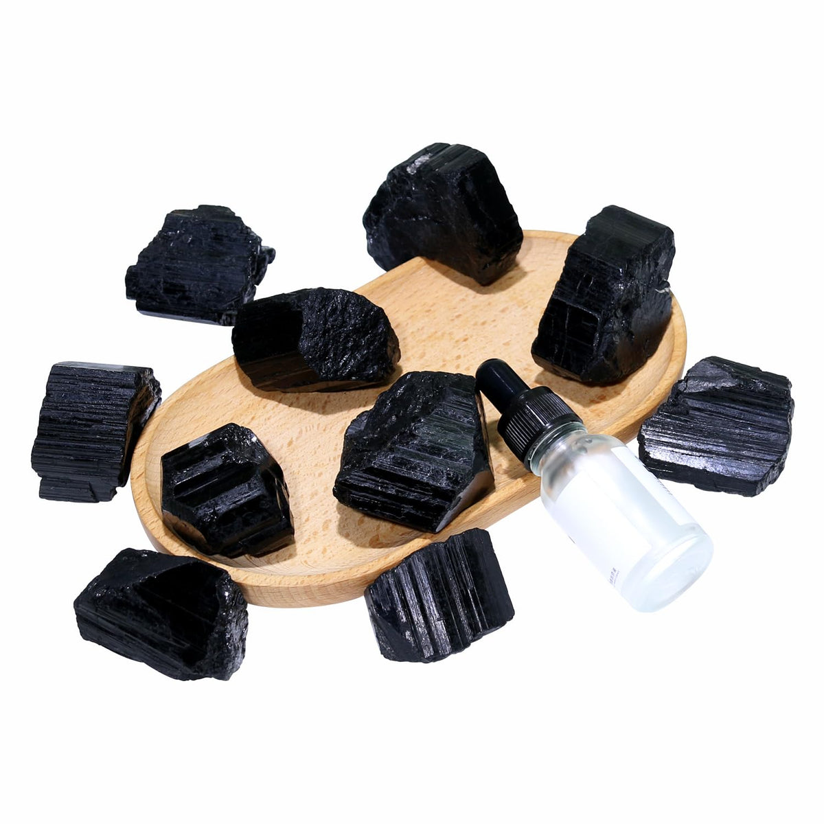 Nvzi Black Tourmaline Crystals, Bulk Crystals, Crystals and Healing Stones, Rocks for Tumbling, Amathesis Crystal, Raw Crystals Bulk, Calcite Crystal for Decoration, Wicca, Reiki, Chakra, Energy(1LB)