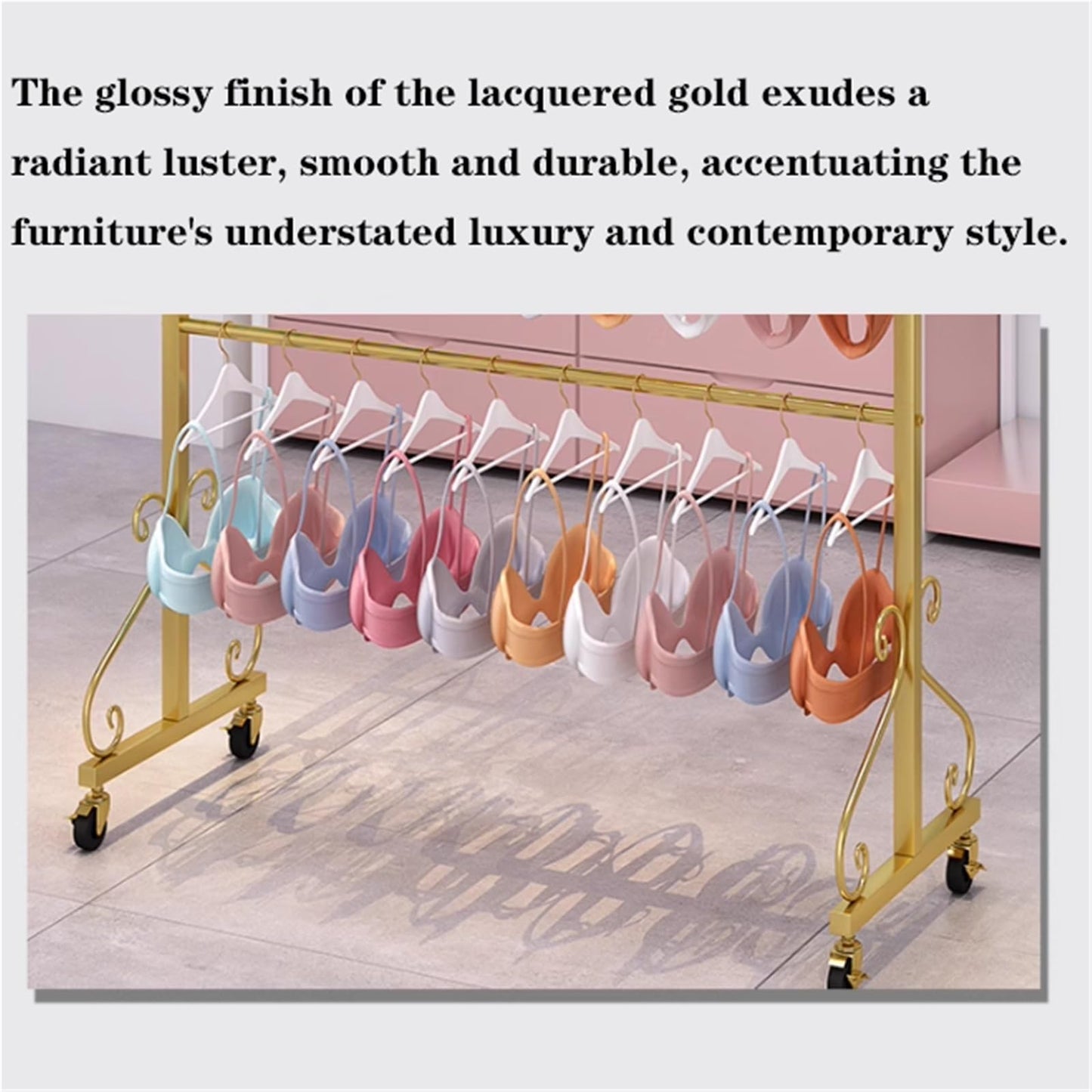 Mobile Lingerie Bra Rack Swimsuit Organizer Hanger, Anti-Slip, Underwear Display Stand with Wheels, Commercial Clothing Store Shelf, for Shorts,Hats, Sock, 3 Tier(Black,100 * 40 *