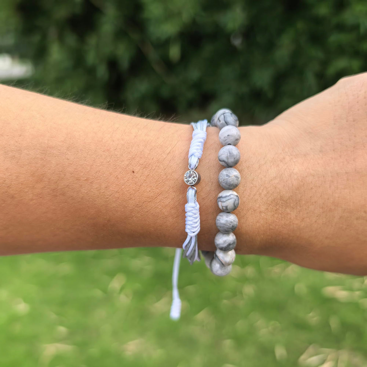 Crgwxzl April Birthstone Bracelets for Women Men,Healing Crystal Protection Stone Map Stone Beads Bracelet,String Wrap Zodiac Month Bracelets Birthday Jewelry Gifts