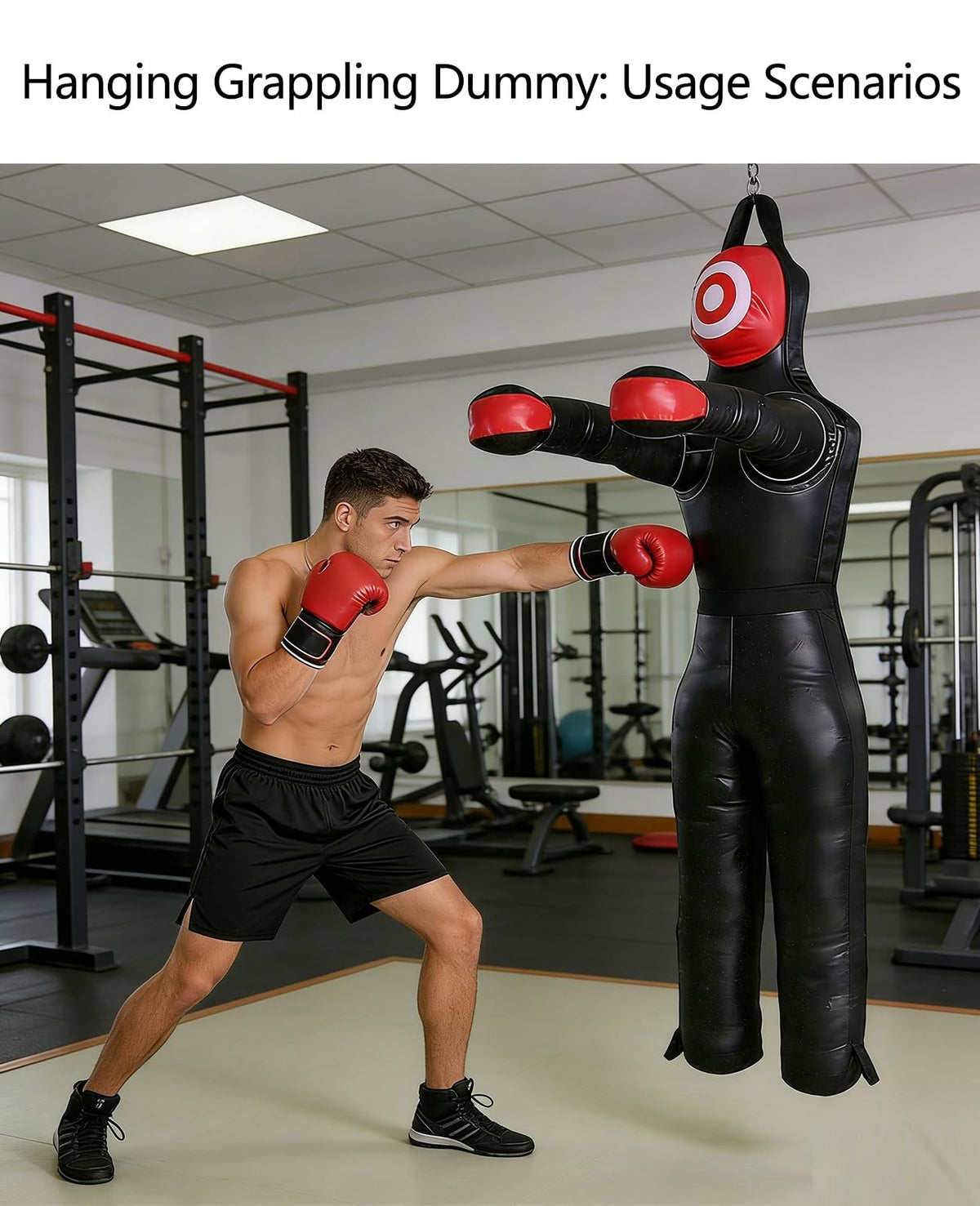 Hanging Grappling Dummy, Martial Arts Doll, MMA Wrestling Dummy, Durable Canvas Fabrics, Standing Sitting Laying Throwing, for Boxing Karate Training UNFILLED(160cm)