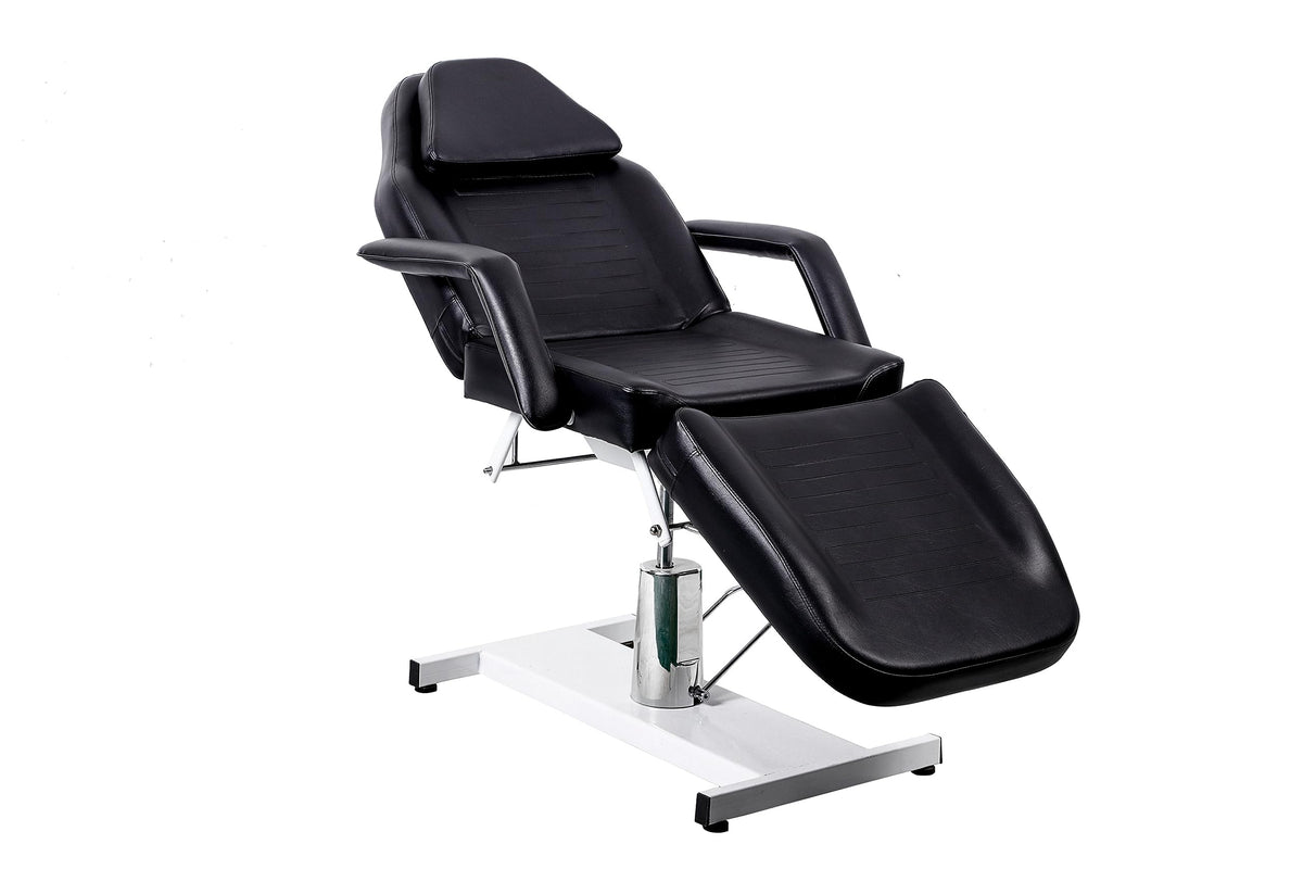 Eastmagic Hydraulic Facial Bed Beauty Bed Spa Facial Chair Reclining Lash Chair Tattoo Chair with Removable Handrest Black