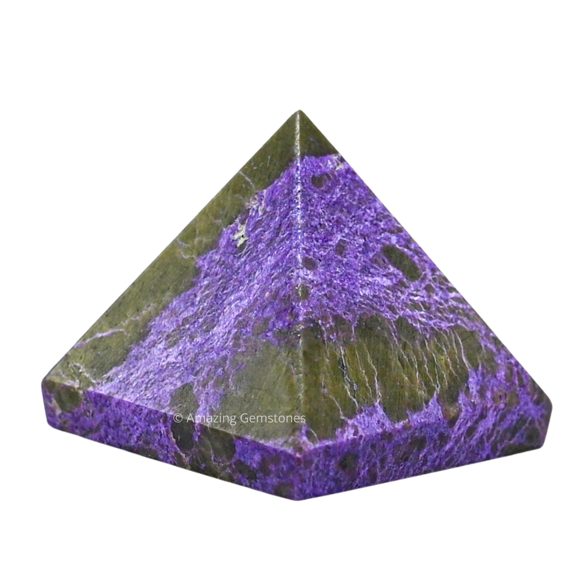 Amazing Gemstone Stichtite Pyramid Crystal Healing Stones - 1" Great Pyramid Figurine of Natural Stone Pyramid for Meditation, Reiki, Chakra Balancing and Crystal Pyramids Grid