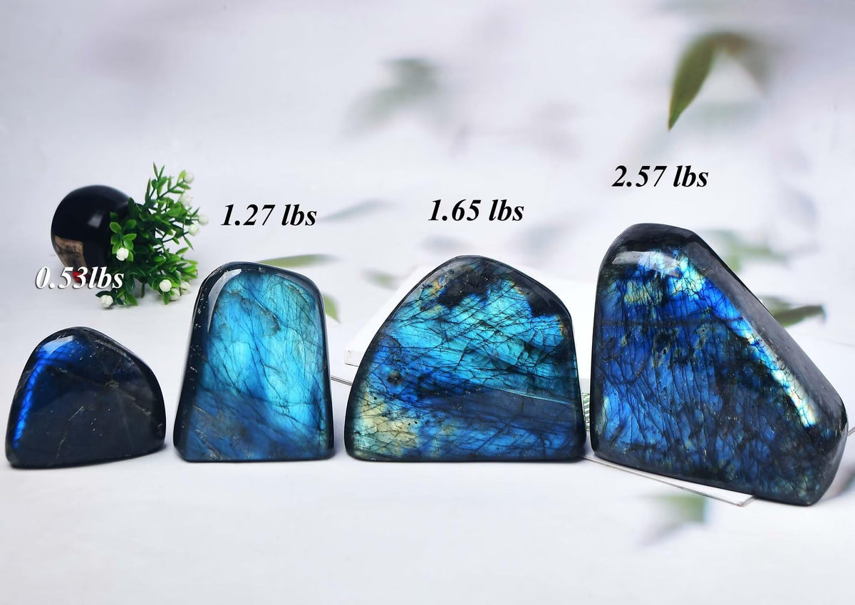 FZBHRO Small Labradorite Rock Polished Blue Labradorite Slab Healing Crystal Stone Block for Meditation Gift Home Decor 0.6-0.8 Pound