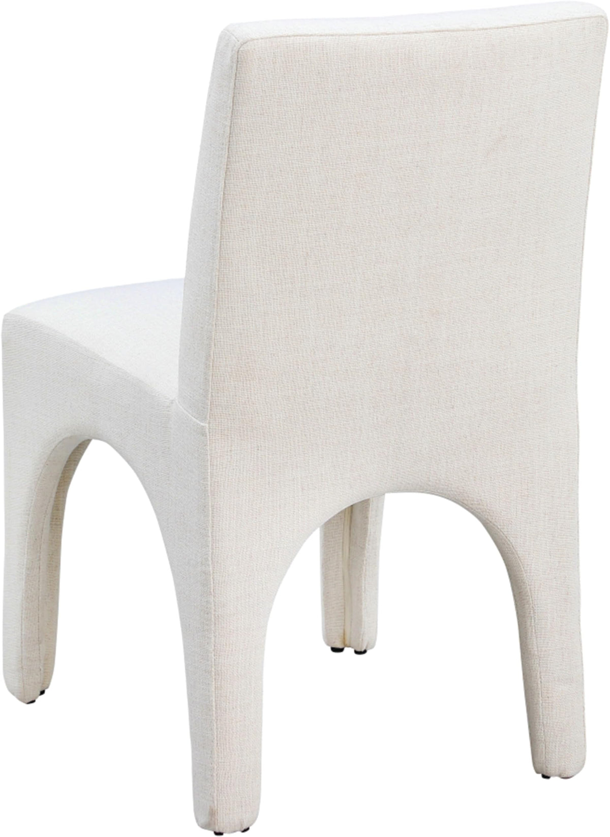 Meridian Furniture 753Beige-C Gramercy Collection Art Deco Dining Chair with Rich Beige Linen Textured Fabric with Weave, Arched Iron Inner Frame, 18.5" W x 23.5" D x 33" H, Beige, Set of 2