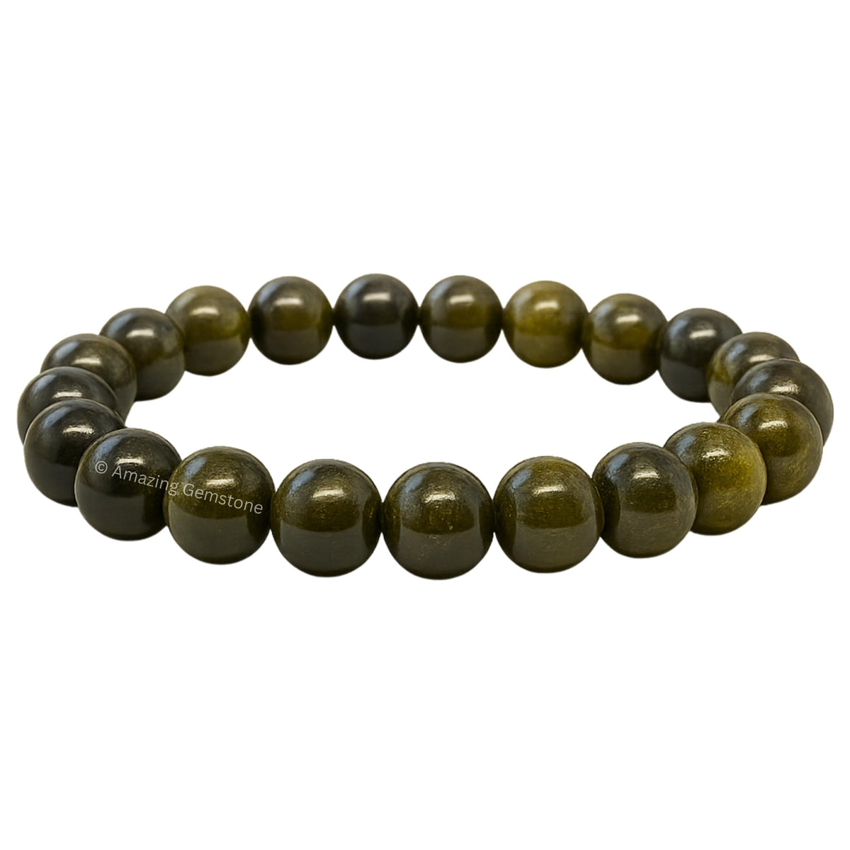 Amazing Gemstone Crystal Bracelet for Women Men's Gifts - Protection Healing Crystal Bracelet - 8mm Gemstone Beaded Stretchable Bracelet Pulseras Para Hombres Mujer Stocking Stuffers Mothers Day Gift (Gold Sheen Obsidian)