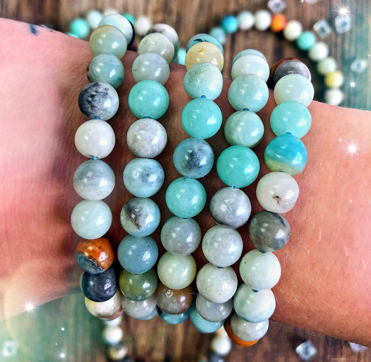 Zenkeeper 116-120 Pcs Amazonite Beads for Bracelet Jewelry Making 6 MM Natural Loose Amazonite Beads Gemstone Beads Round