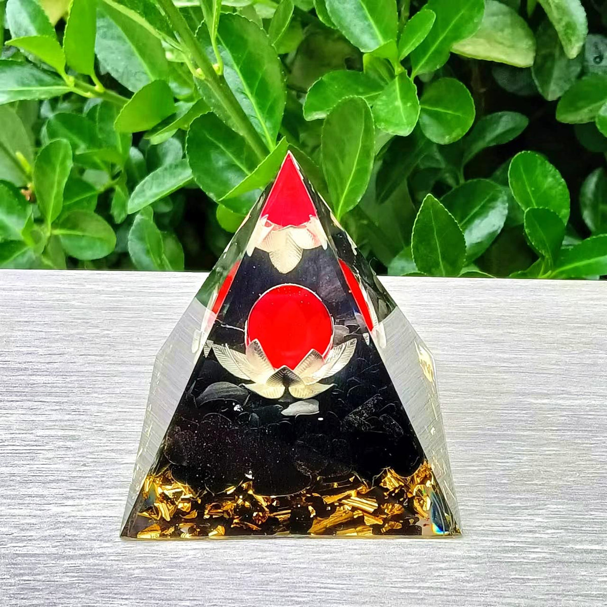 ycyingcheng Moonstone Crystal Orgone Pyramid Ogan Crystal Energy Tower, Nature Reiki Chakra Crushed Stone Jewelry, Crystal Pyramid for Home Decor (Crystal Pyramid-28)