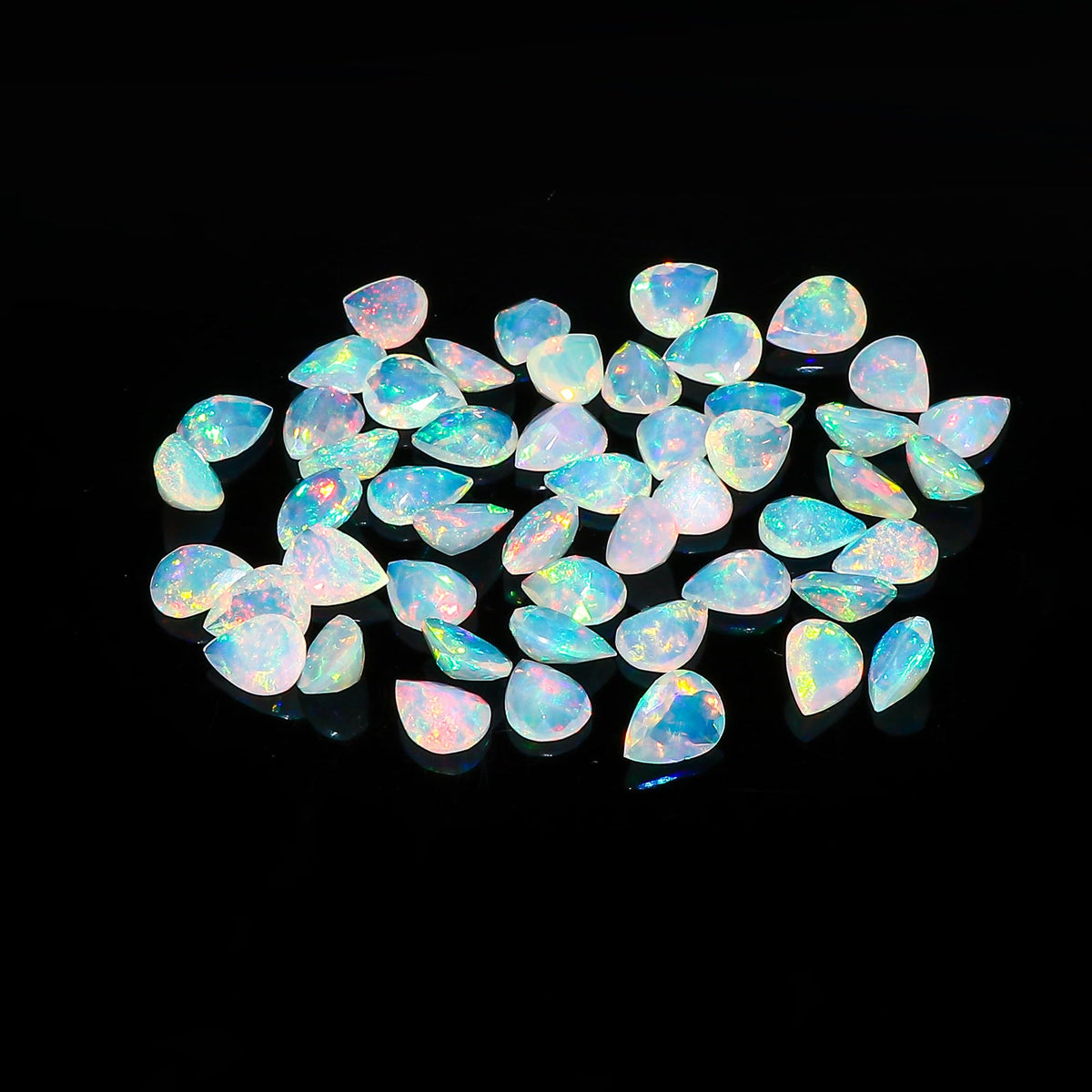 2 Pcs,9X7 MM, AURA GEMS Natural Ethiopian Opal,Briliant Cut, Pear Shape, Jewelry Making Supply, Chakra Energy Healing Gemstone, Real Crystal, Birthstone, Wholesale deal