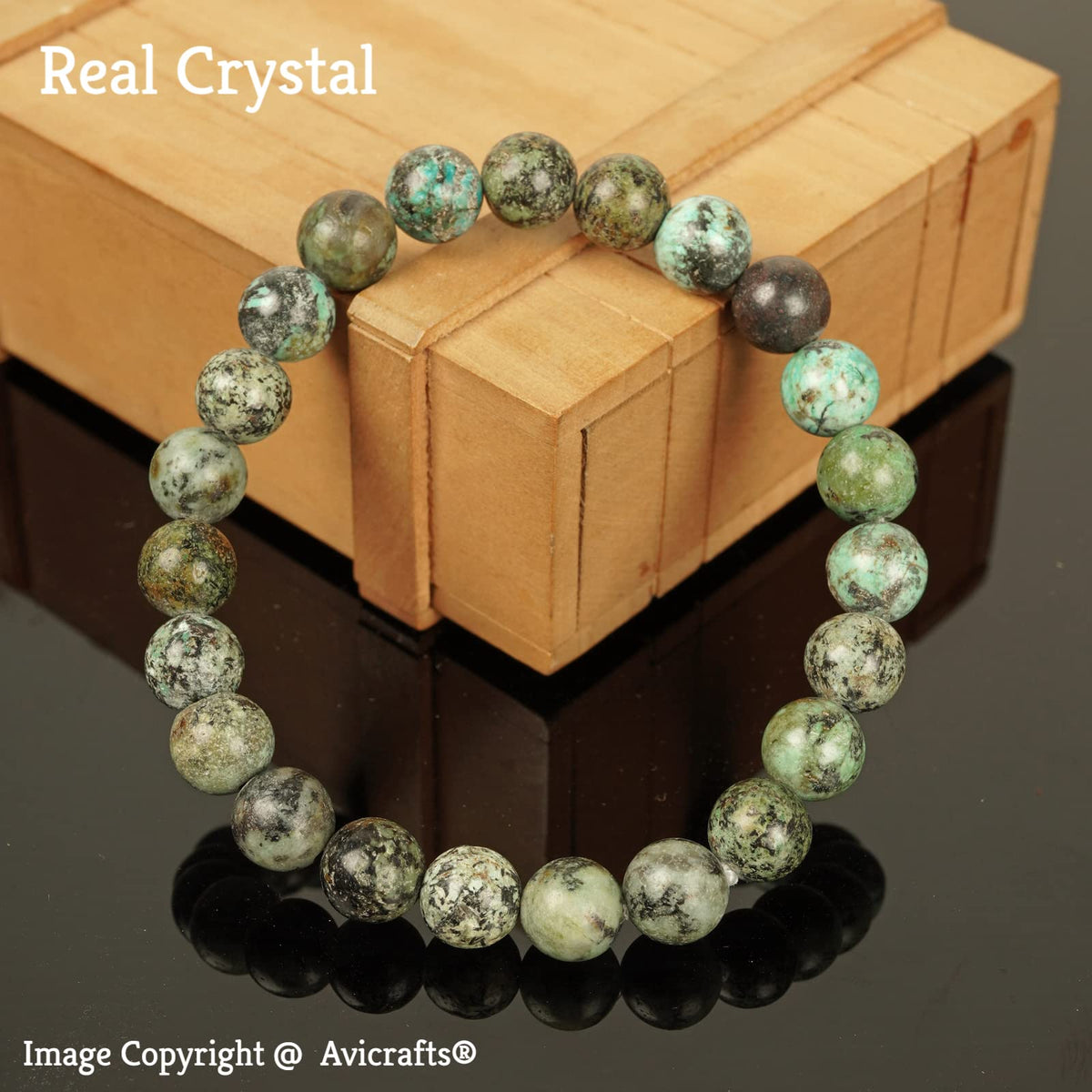 Avicrafts Turquoise Bracelet African Turquoise Jasper for Women Gift for Her Women Men Bracelet Yoga Bracelet