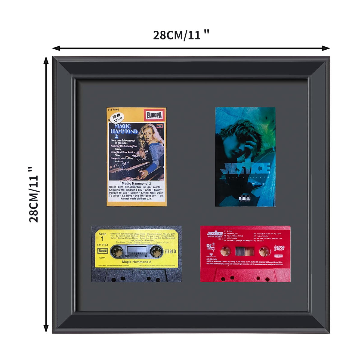 Cassette Tape Storage Shadow Box Display Cabinet,Cassette Storage Display Frame,Cassette Tape Case Display Frame with EVA Foam Lining,Retro Music Decor,Cassette Collection Display,Cassette Tape Holder