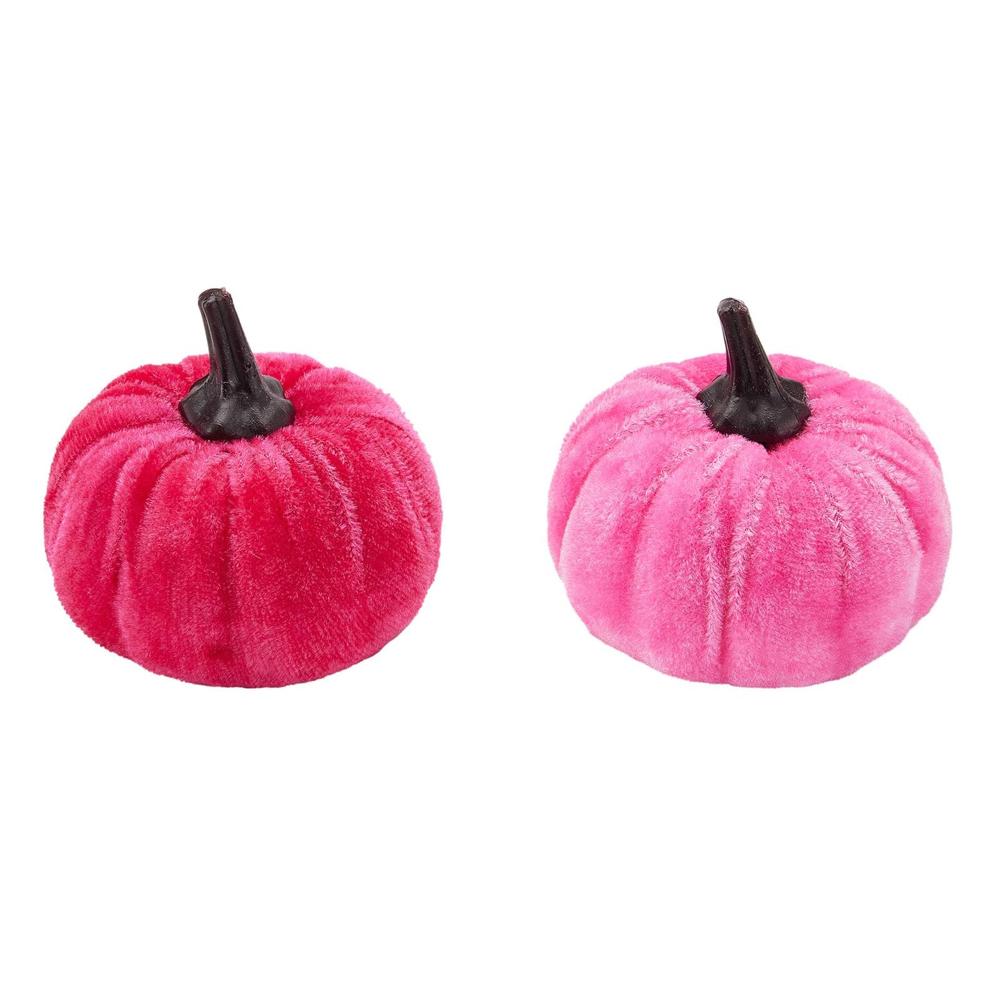 Yoisdtxc 12Pcs Halloween Mini Pumpkins Velvet Artificial Pumpkins Fake Pumpkins Table Centerpiece for Farmhouse Fall Harvest Thanksgiving Halloween Party Decoration (Pink, One Size)