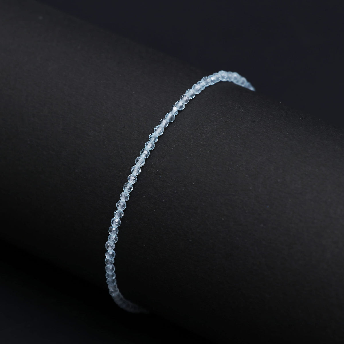 Gempires Handmade Sky Blue Topaz Gemstone Beaded Bracelet for Women | 2.4–2.5 mm Faceted Natural Stone | Adjustable 7+1 Inch Silver Plated Chain | Dainty Minimalist Stacking Jewelry | December Birthstone Gift