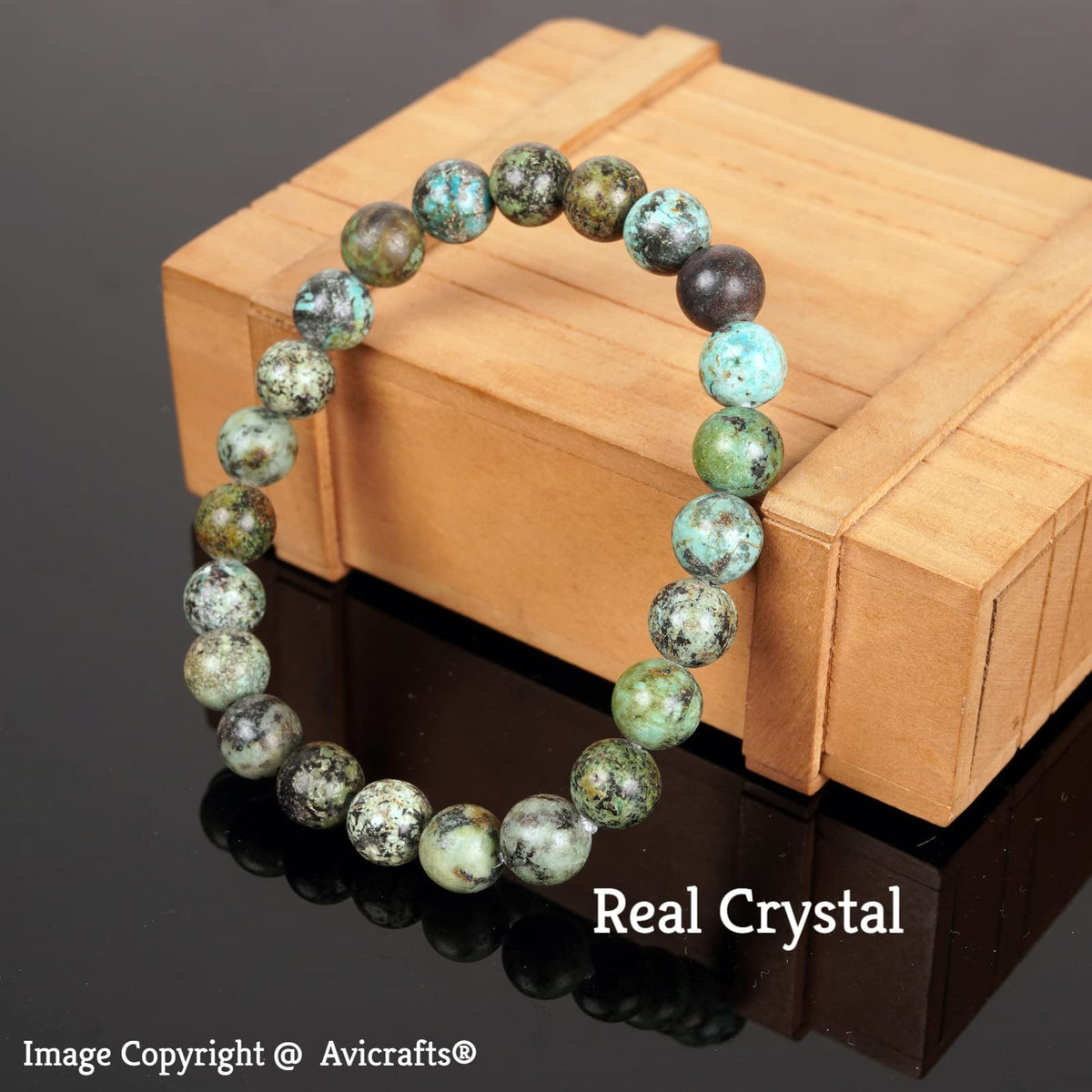 Avicrafts Turquoise Bracelet African Turquoise Jasper for Women Gift for Her Women Men Bracelet Yoga Bracelet