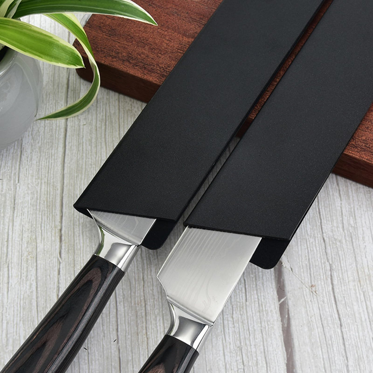 RISHTEN Knife Guard 8 Inch x 2 Inch 3 Pack Universal Waterproof Blade Edge Cover Knife Sleeves Protectors Guards for Kitchen Knives Extra Strength, Black