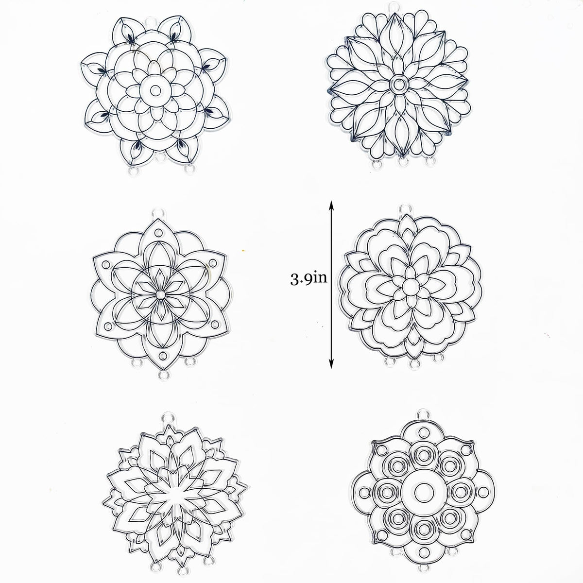 Ayhuhra 30 Sets Mandala Suncatchers Wind Chimes Craft Kits DIY Window Art Suncatcher Mandala Flower Craft Art Kit for Spring Summer Party Activities Art Project Party Favors
