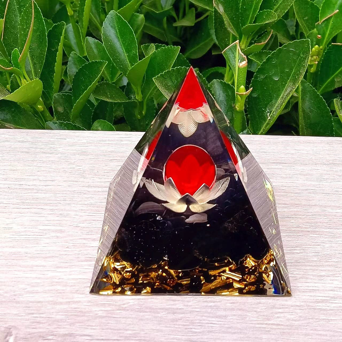 ycyingcheng Moonstone Crystal Orgone Pyramid Ogan Crystal Energy Tower, Nature Reiki Chakra Crushed Stone Jewelry, Crystal Pyramid for Home Decor (Crystal Pyramid-28)