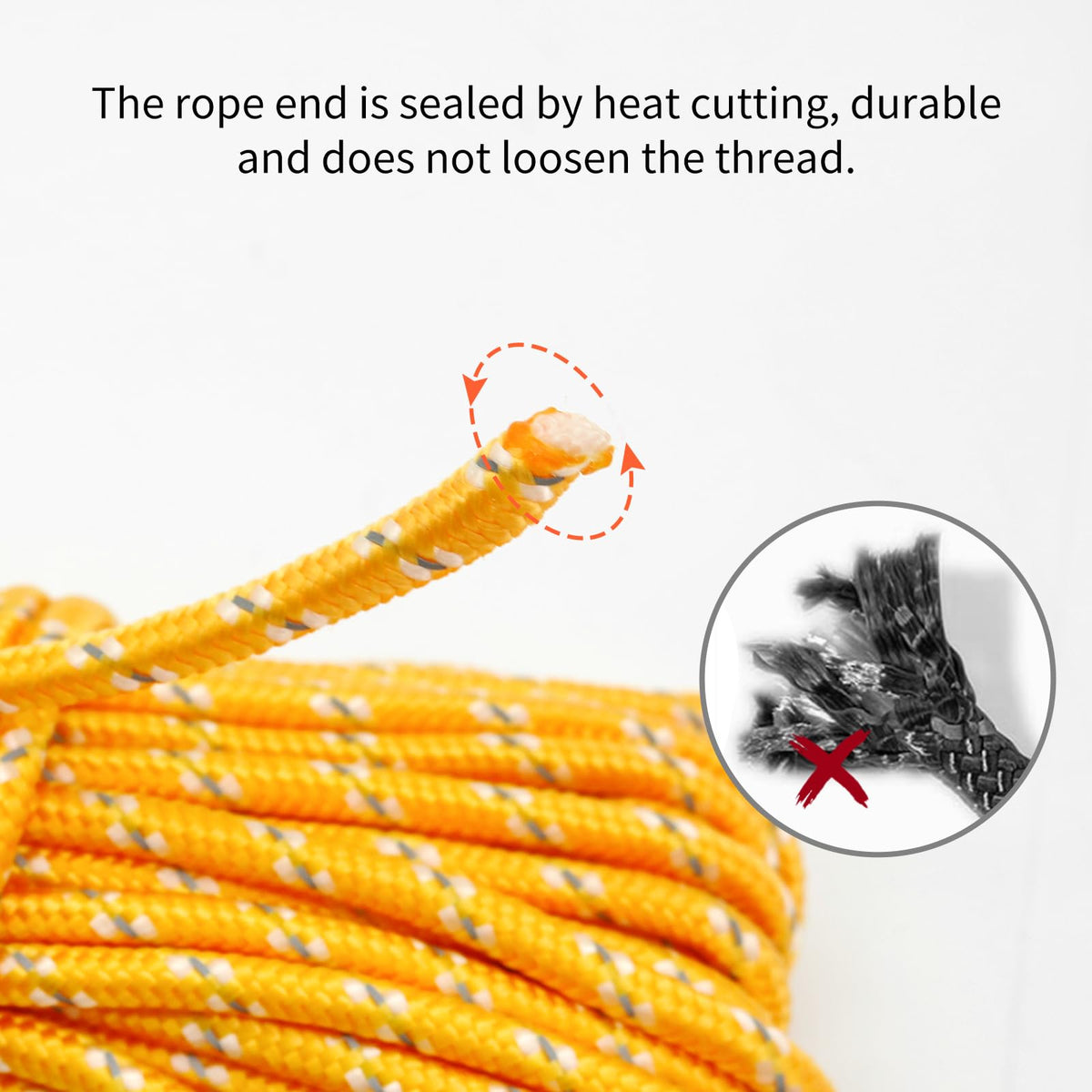 NewDoar 6mm Marine Floating Rope High-Strength Braided Reflective Anchor Mooring Rope with Hook 10M 20M 30M 50M Dock Lines for Boating,Camping,Anchoring, Fishing,Mooring,Tent Canopy-Yellow/10M