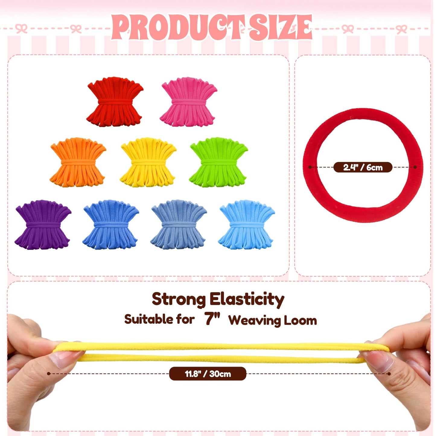 900pcs Weaving Loom Loops with 9 Rainbow Color, Potholder Loops for 7 Inch Loom, Weaving Loom Refill Loop, Potholder Loom Bands DIY for Kids, Adults, Birthday Christmas Gifts for 5-12 Year Old Girls